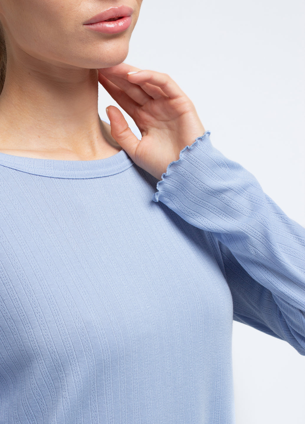Pyjama aus Ajourstrick MALLOW 5346/310 (cornflower blue)