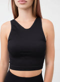 Nahtloses geripptes Top HALTER TOP RIB (black)