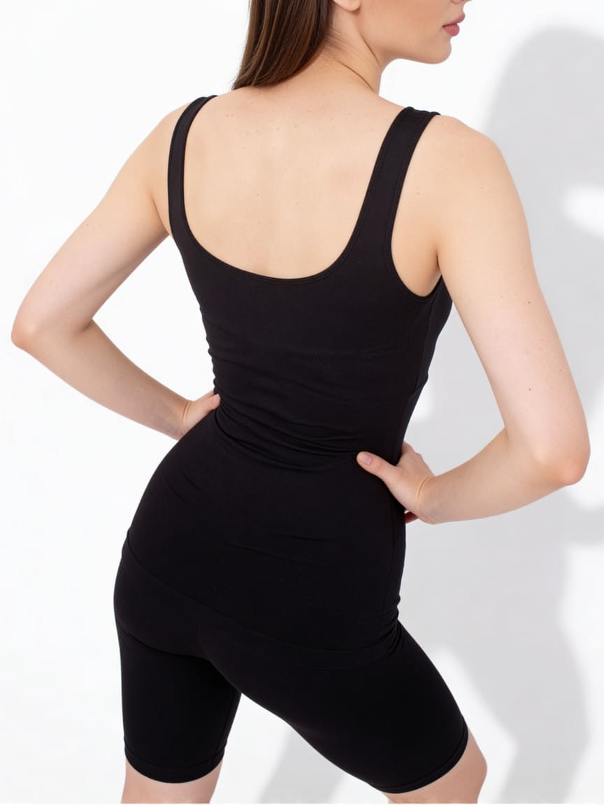 Nahtloses Tanktop mit breiten Tragern TANK (black)