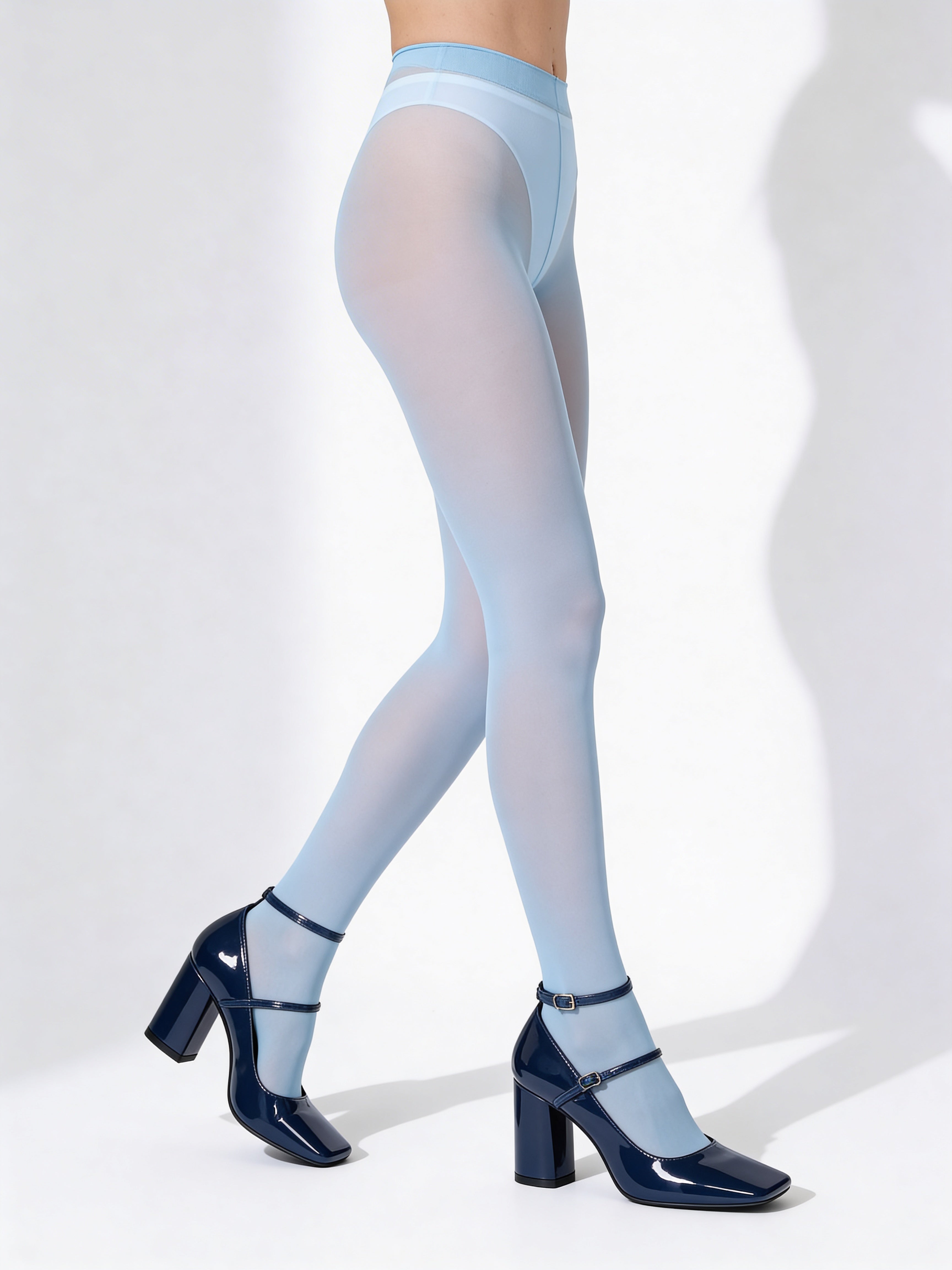 Matte Strumpfhose aus Mikrofaser SAMBA 40 (blue yogurt)