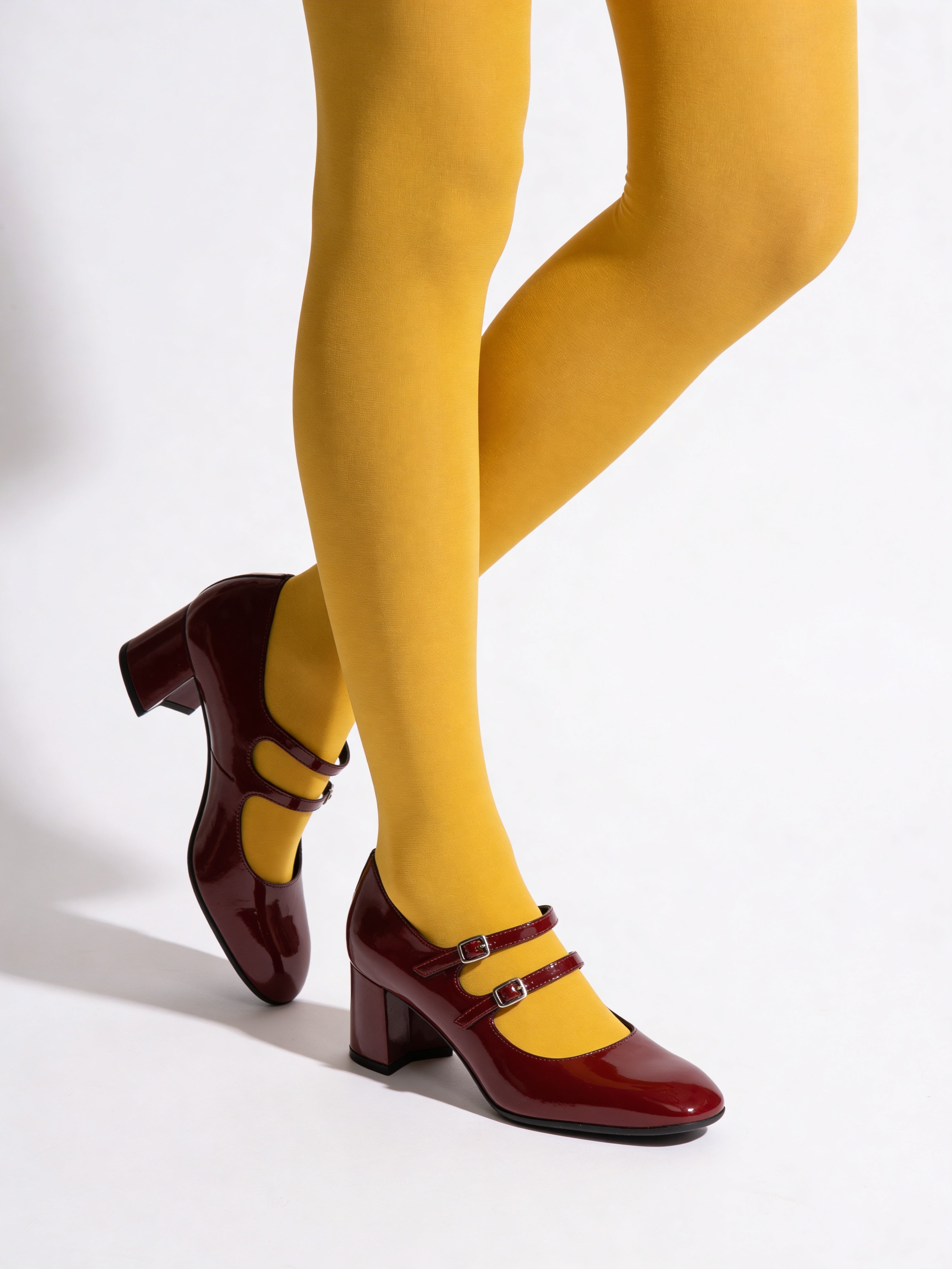 Matte Strumpfhose aus Mikrofaser SAMBA 40 (yellow moon)