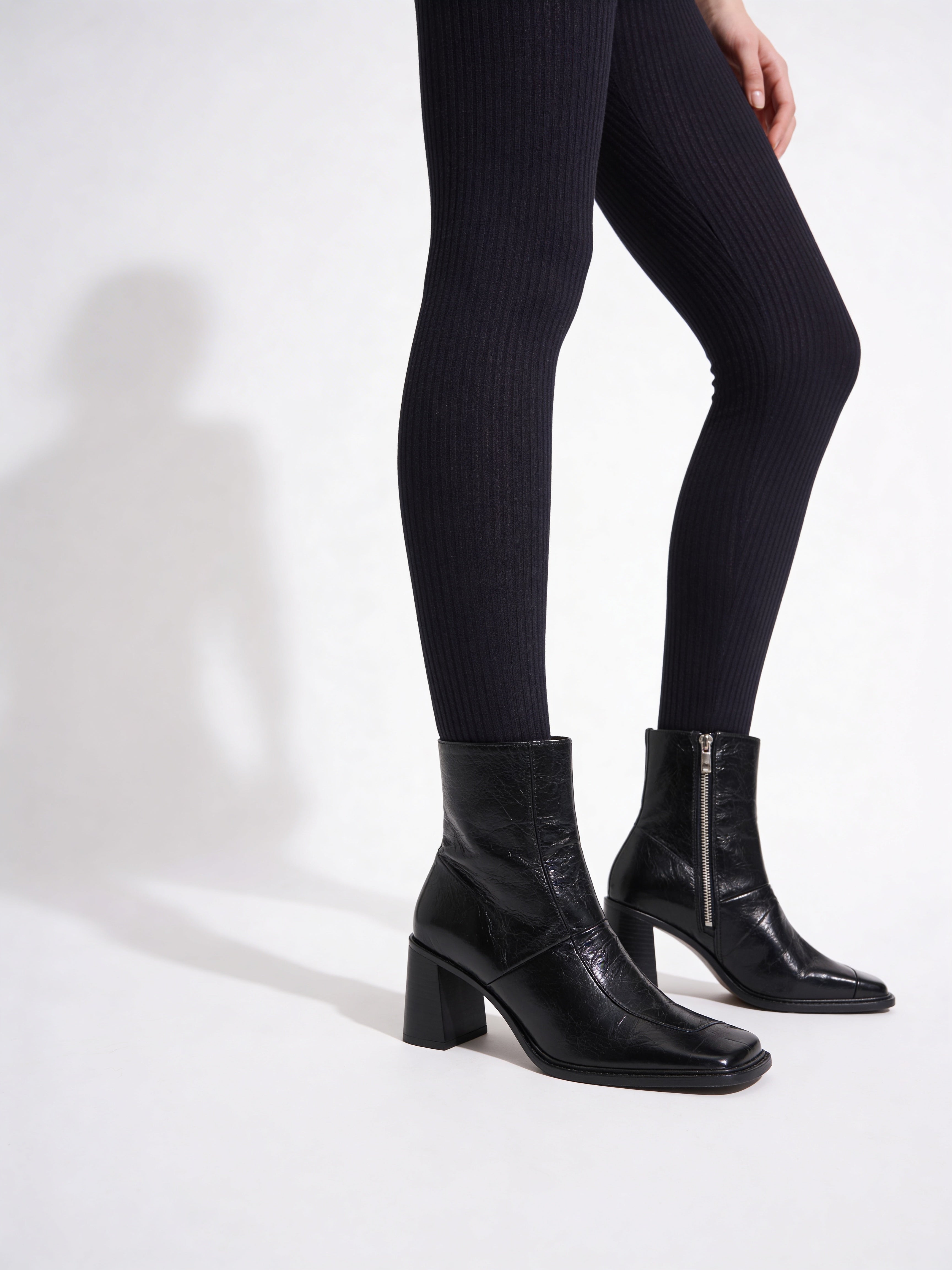 Warme Strumpfhose mit Muster SHELL (1) (pirate black)