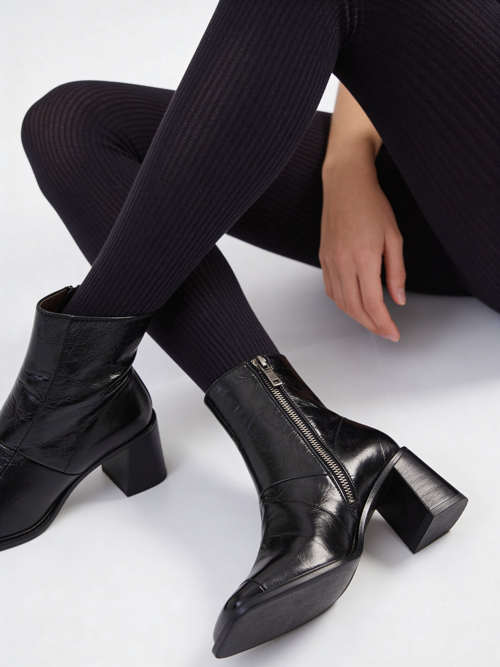 Warme Strumpfhose mit Muster SHELL (1) (pirate black)