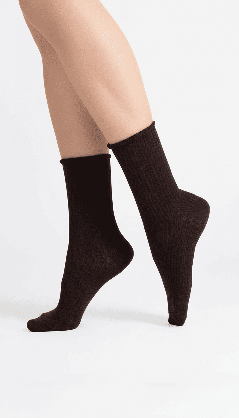 Hoche gerippte Damensocken WS4 RIB (chocolate)