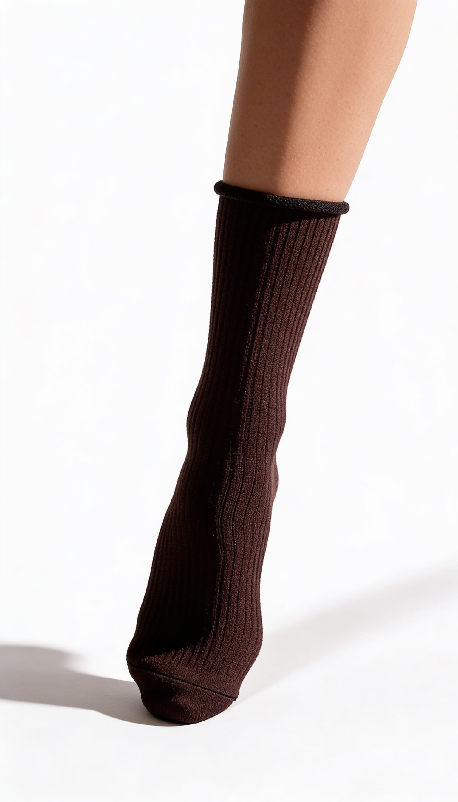 Hoche gerippte Damensocken WS4 RIB (chocolate)