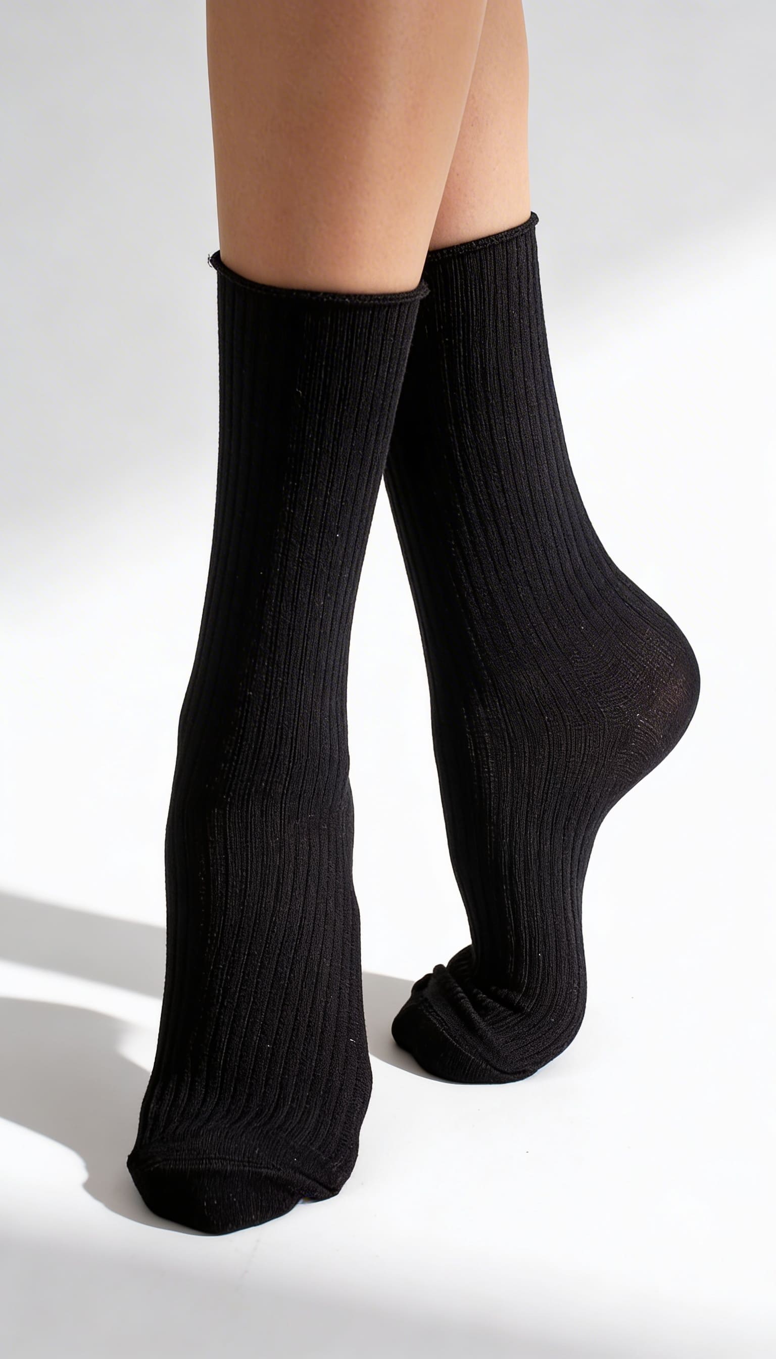 Hoche gerippte Damensocken WS4 RIB (black)
