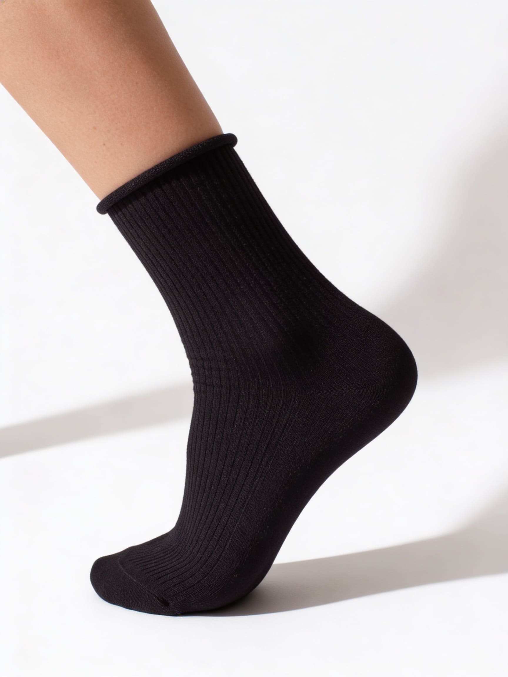 Gerippte Damensocken WS3 FASHION 060 (black)