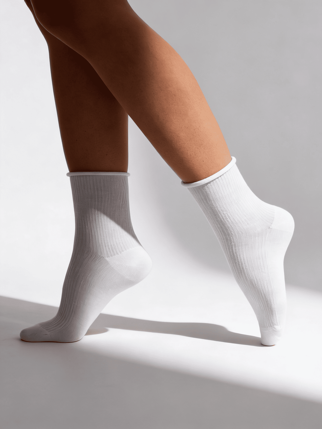 Gerippte Damensocken WS3 FASHION 060 (white)