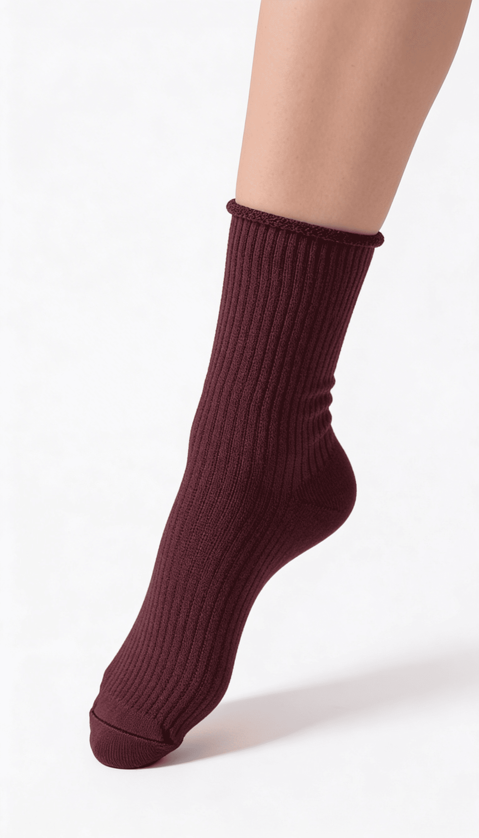 Hoche gerippte Damensocken WS4 RIB (marsala)