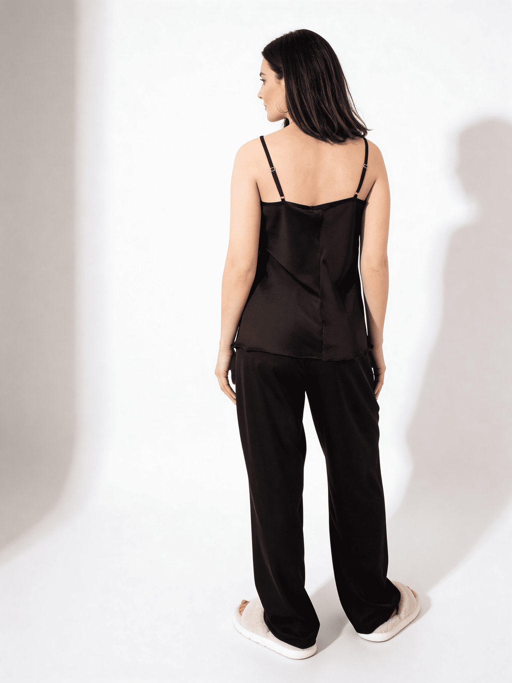 Seidepyjama mit Spitze HELENA 5009/051 (black)