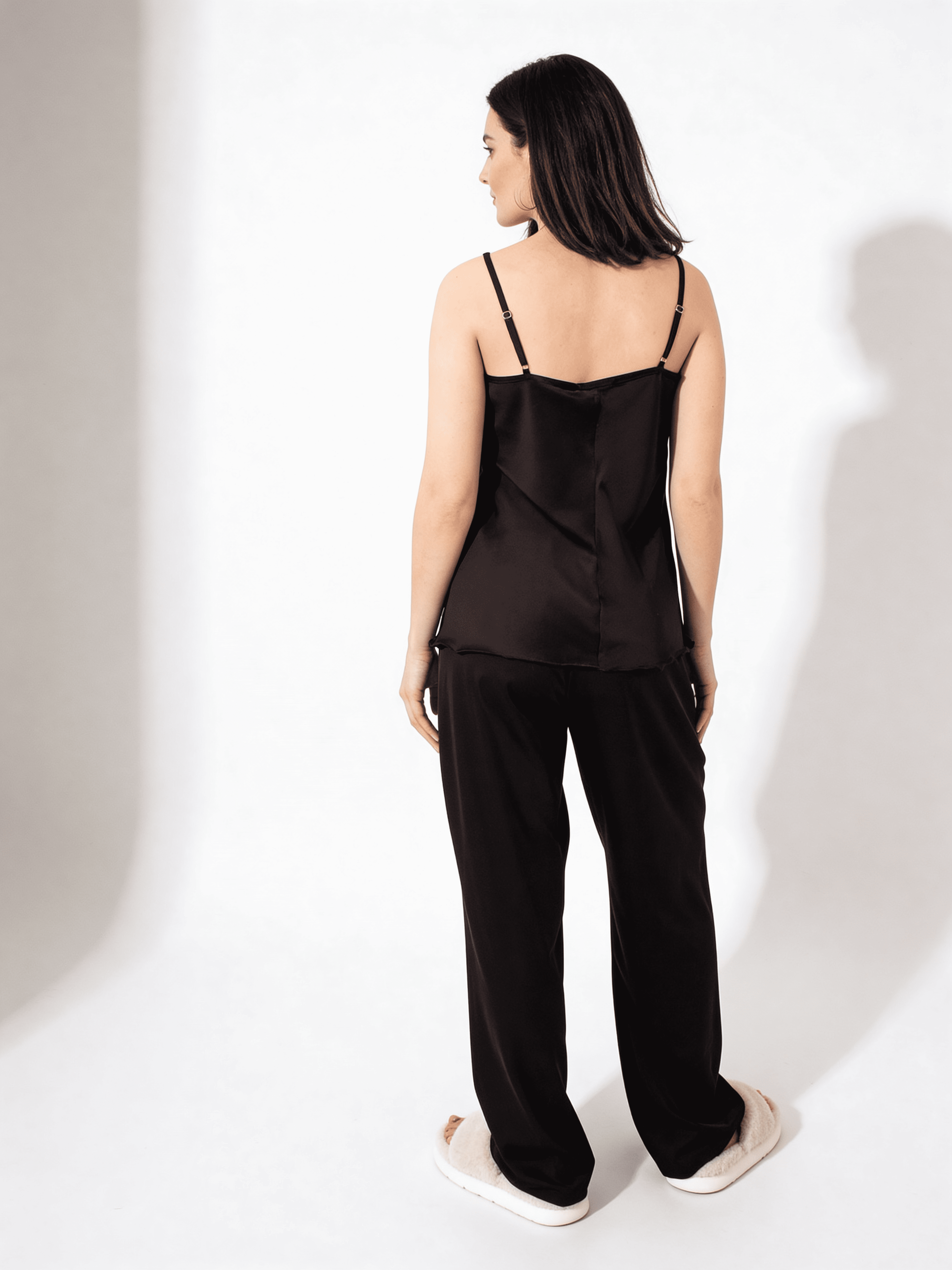 Seidepyjama mit Spitze HELENA 5009/051 (black)