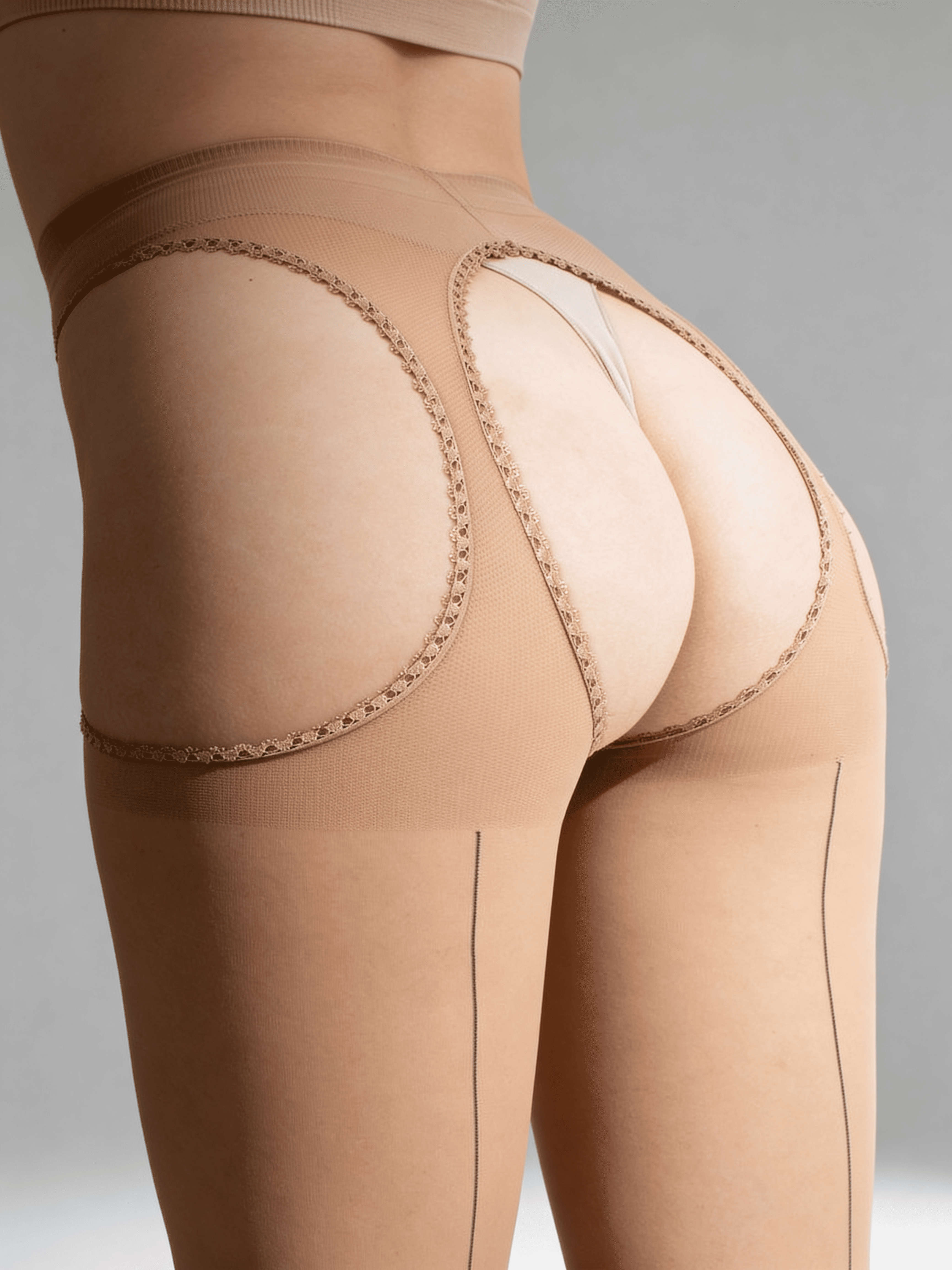 Feinstrumpfhose mit Hinternaht und Strumpfe-Optik LOVE CHIC 20 (1) (daino/nero)