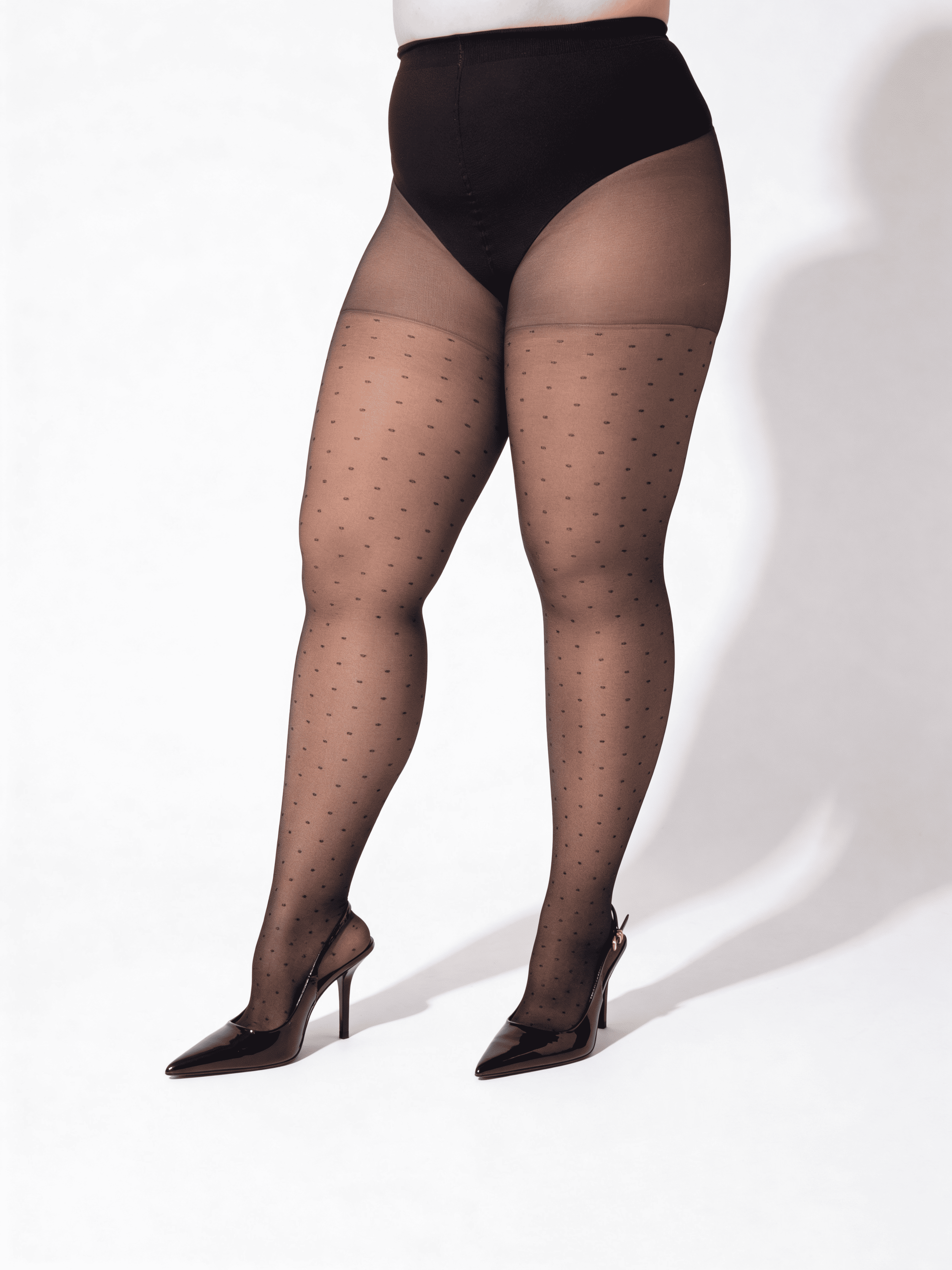 Strumpfhose Curvy mit Punktmuster POSITIVE AMALIA 20 (1) (nero)