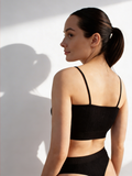 Nahtloses Top mit strukturiertem Zopfmuster CAMI TOP BRAID (black)