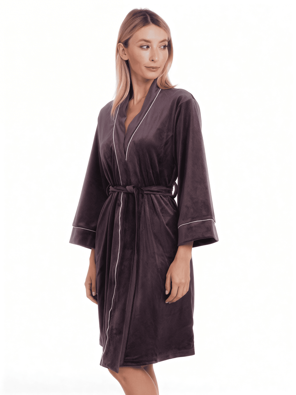 Velourbademantel mit Gürtel SOFT WINTER 7320/080 (dark lavender)