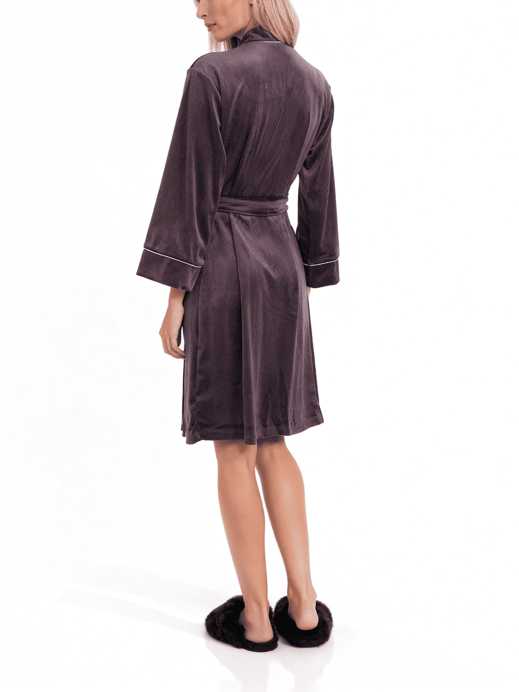 Velourbademantel mit Gürtel SOFT WINTER 7320/080 (dark lavender)
