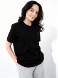 Frauen-T-Shirt aus Baumwolle T-SHIRT T-SHIRT BASIC NECK 4815/010 (black)