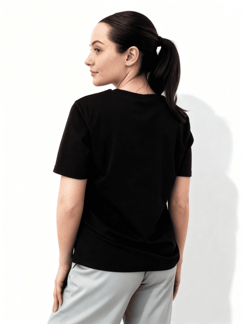 Bedrucktes T-shirt T-shirt print 4802/60 (black/flowers)