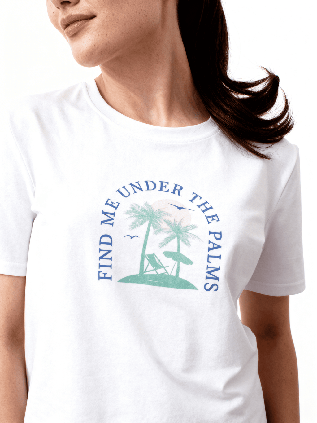 Bedrucktes T-shirt T-shirt print 4802/60 (white/palm print)