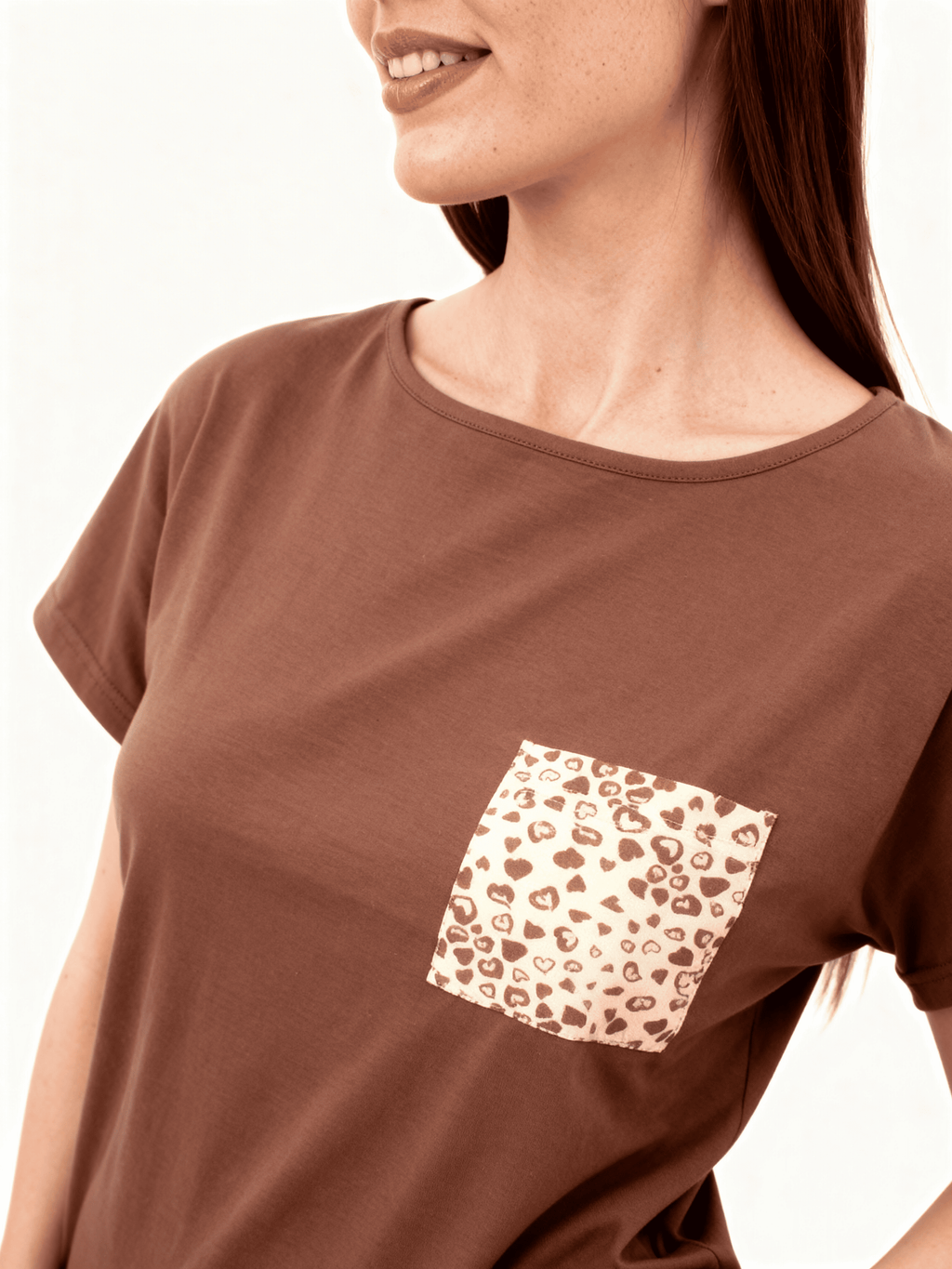 Pyjama aus Baumwolle WHISPER HEARTS 6127/010 (pale yellow/brown hearts/mokko)