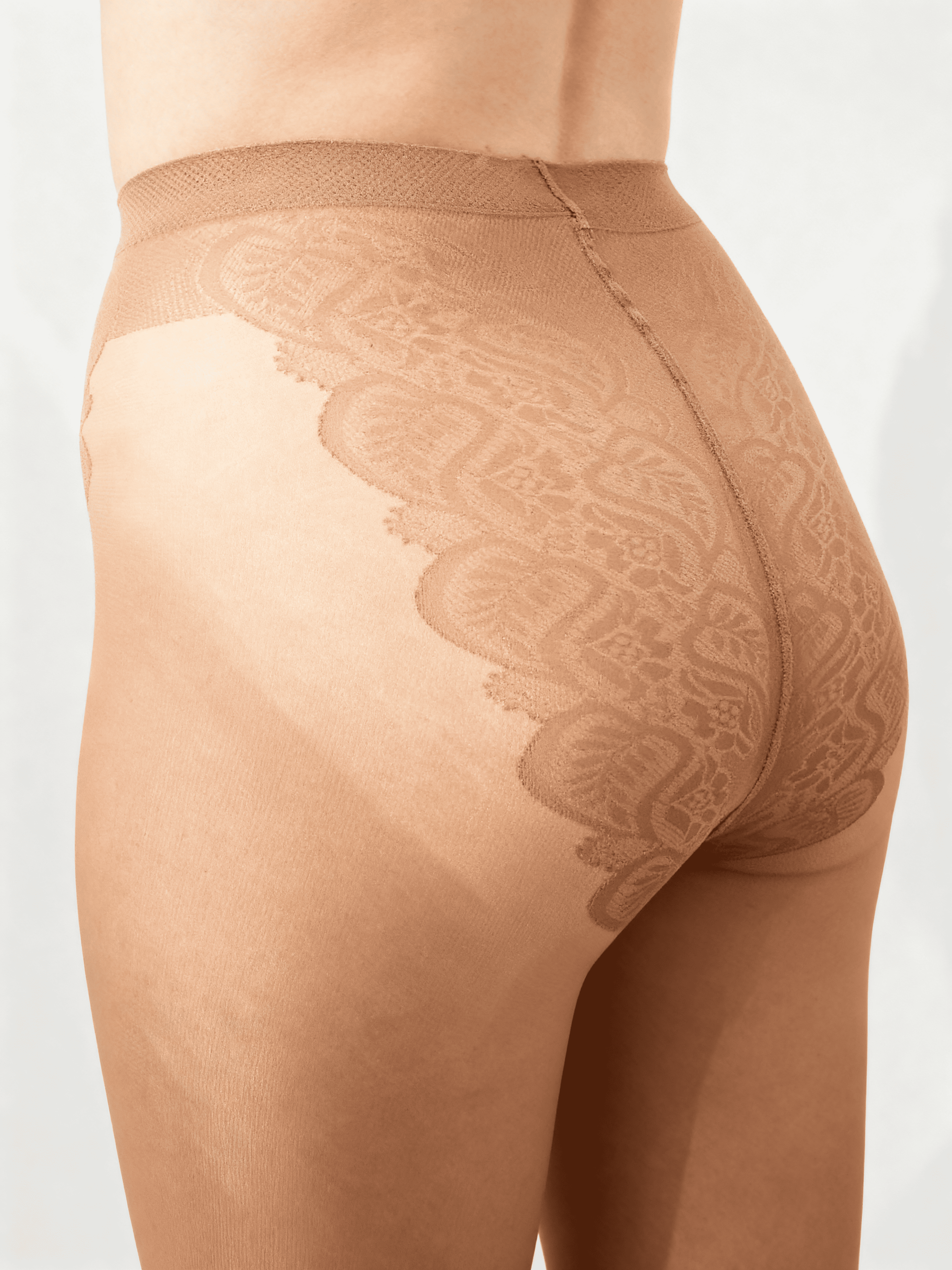 Strumpfhose s Spitzenslip BIKINI 20 (caramel)