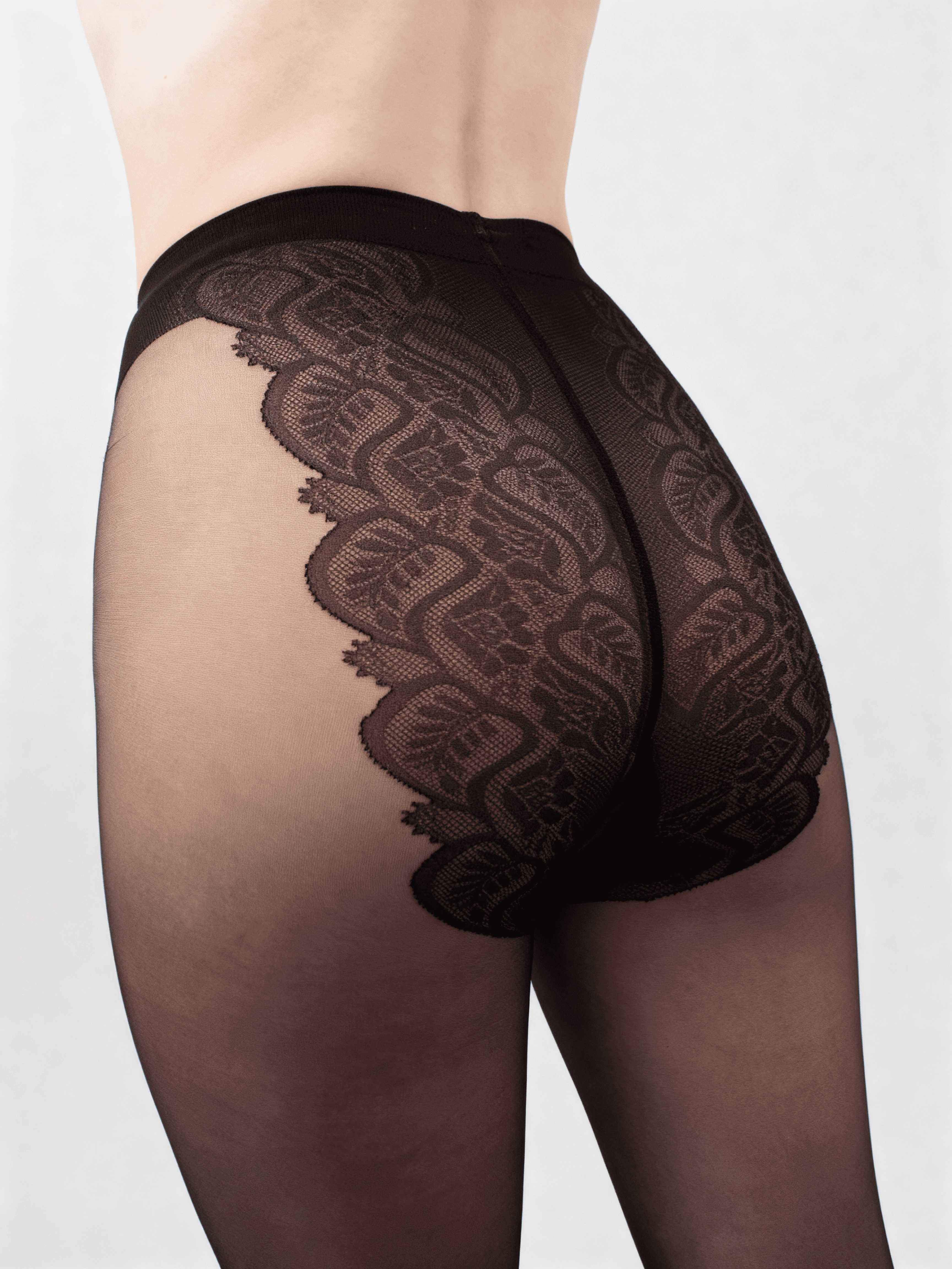 Strumpfhose s Spitzenslip BIKINI 20 (nero)