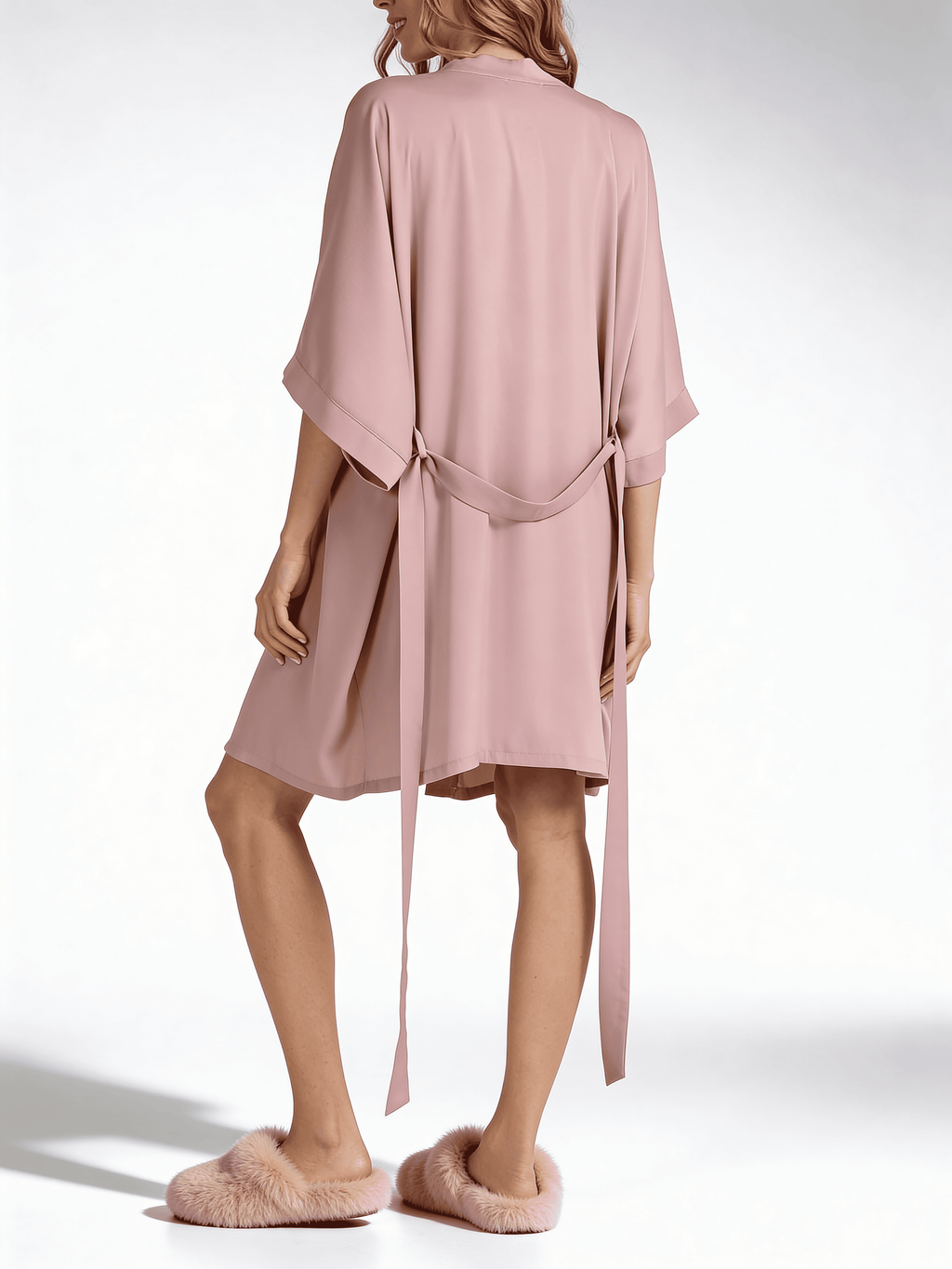 Morgenmantel aus Crinkle-Seide CREME FOLD 7205/050 (soft rose)