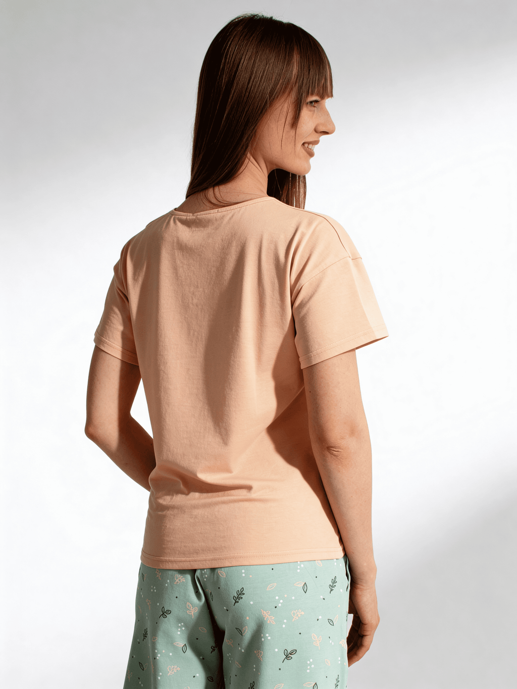 Pyjama aus Baumwolle SERENE GREENS 6128/010 (muted mint/peach)