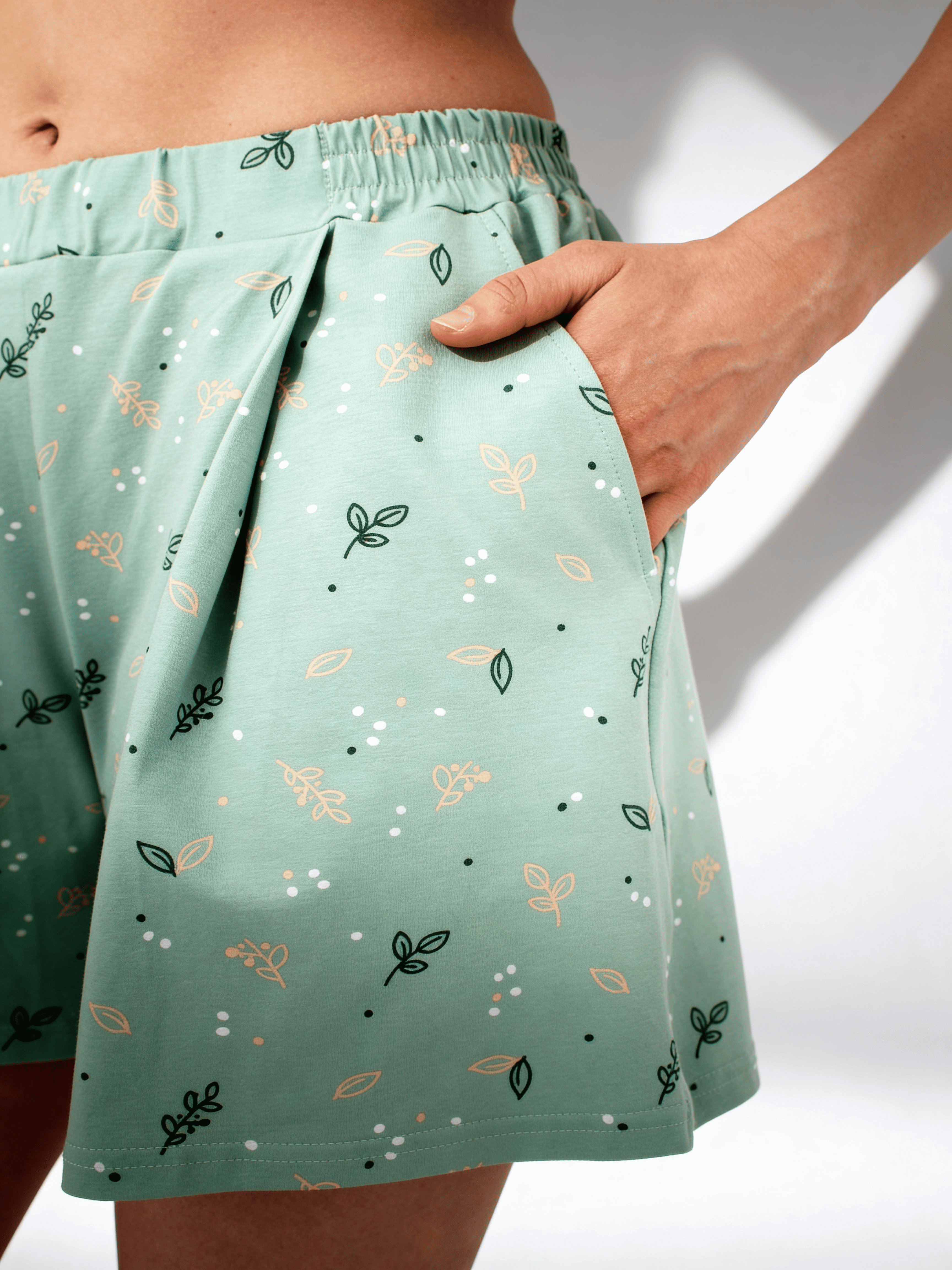 Pyjama aus Baumwolle SERENE GREENS 6128/010 (muted mint/peach)