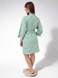 Morgenmantel aus Baumwolle SERENE GREENS 7235/010 (muted mint)