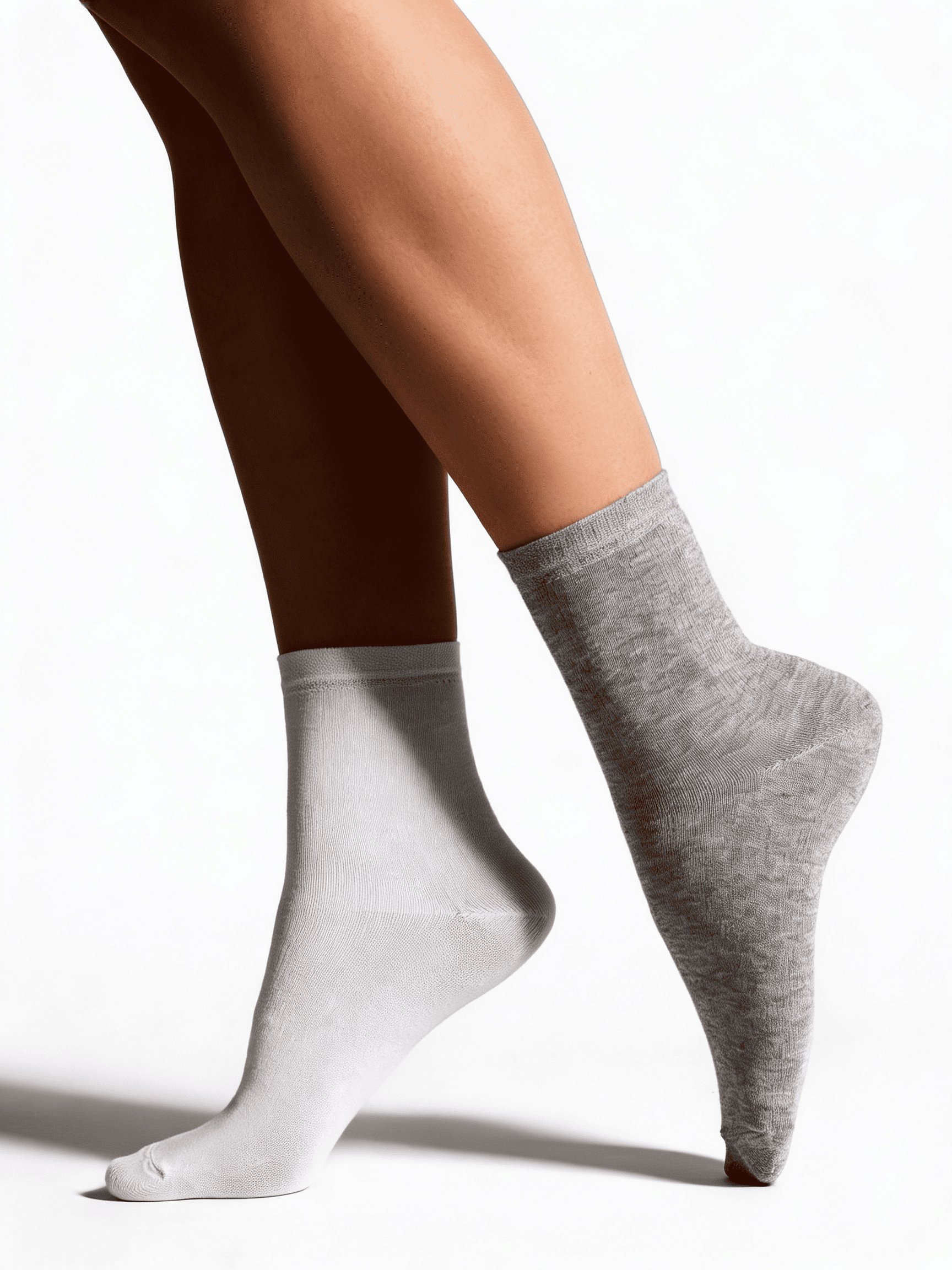 2 Pack Hohe socken aus Baumwolle WS3 CLASSIC (pak kh2) (light grey melange/white)