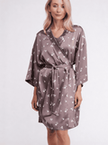 Morgenmantel mit Blumenmuster FLURISSE 7237/050 (deep taupe/floral print)