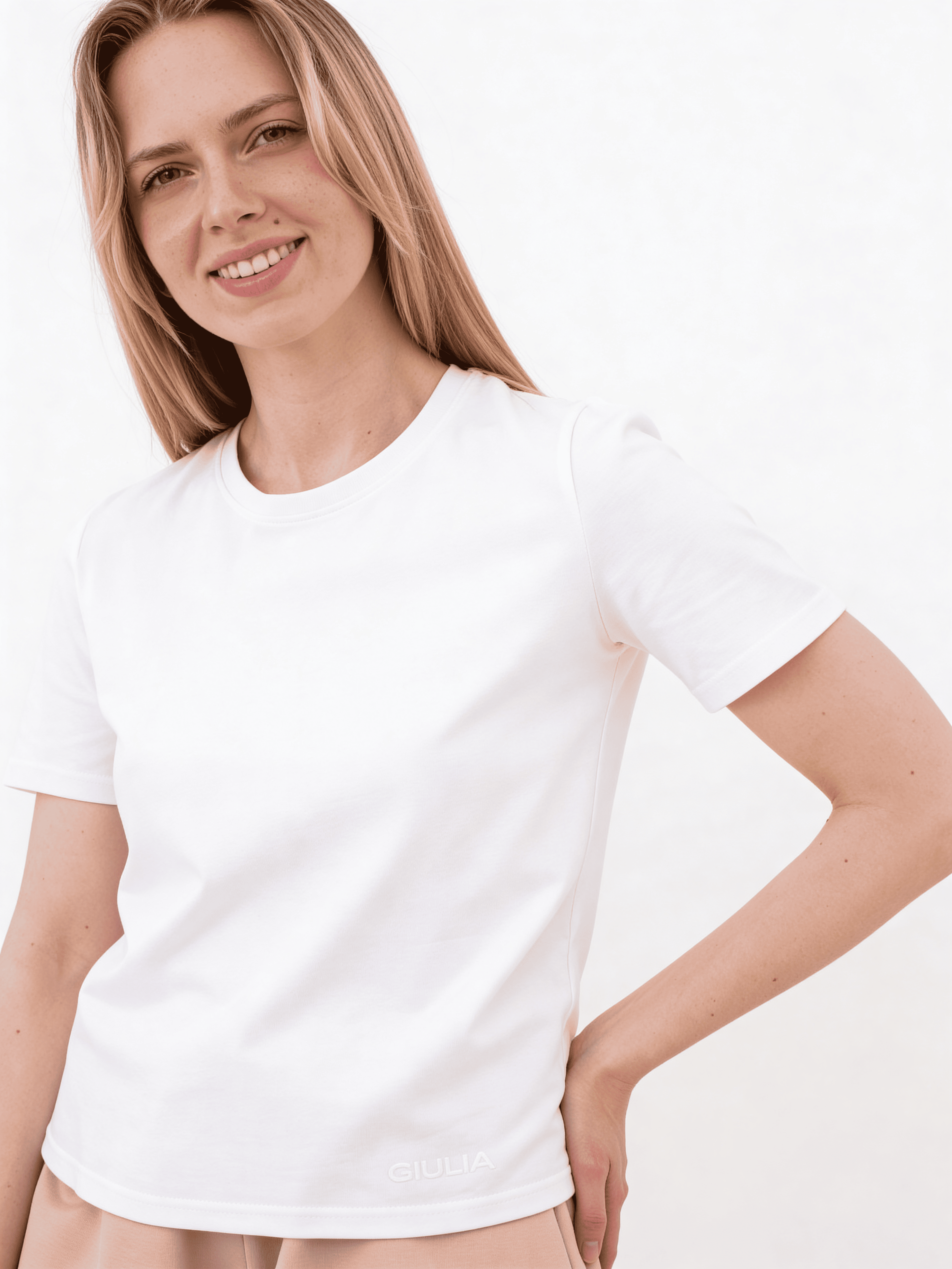 Damen-T-Shirt aus Baumwolle GIULIA CLASSIC 4802/010 (white)