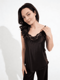 Seidepyjama mit Spitze HELENA 5009/051 (black)