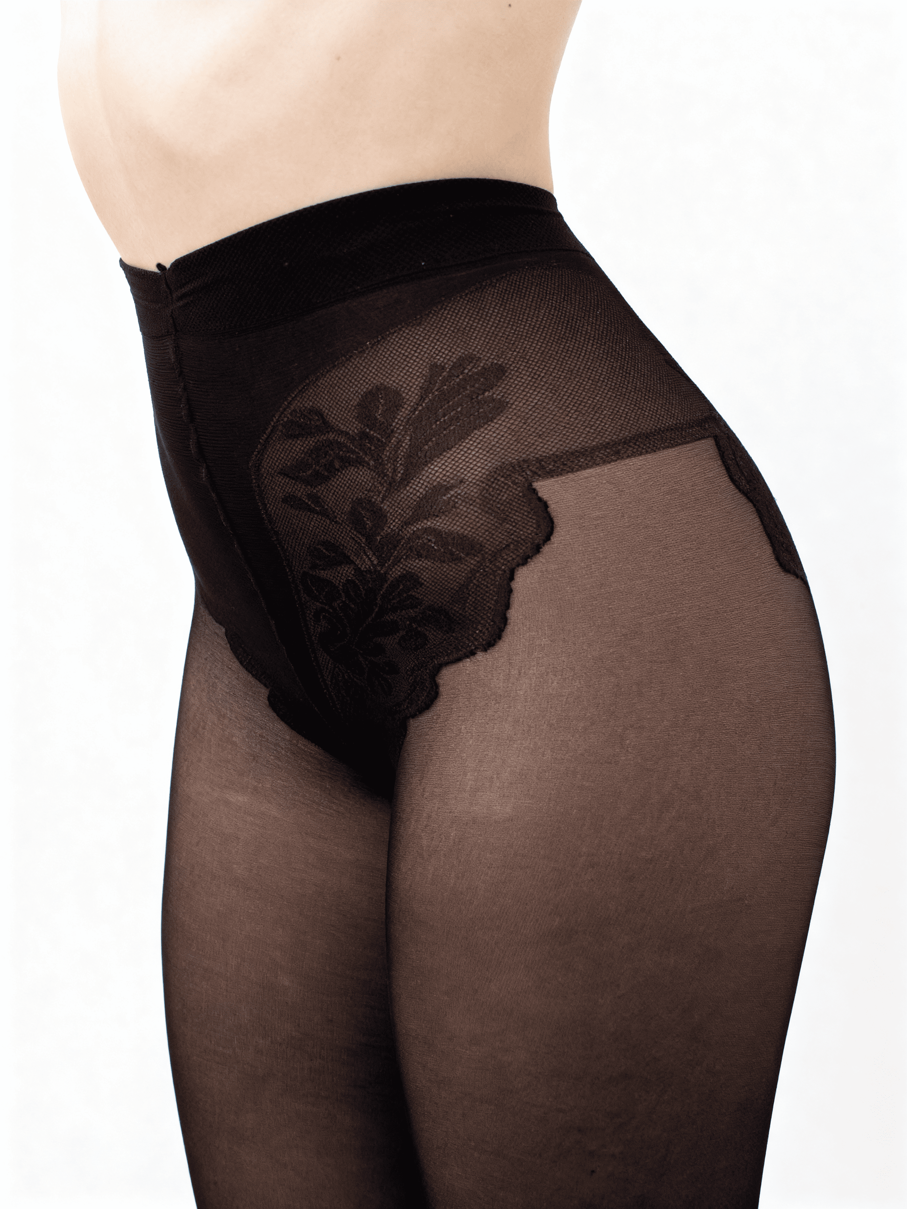 Strumpfhose s Spitzenslip BIKINI 40 (nero)