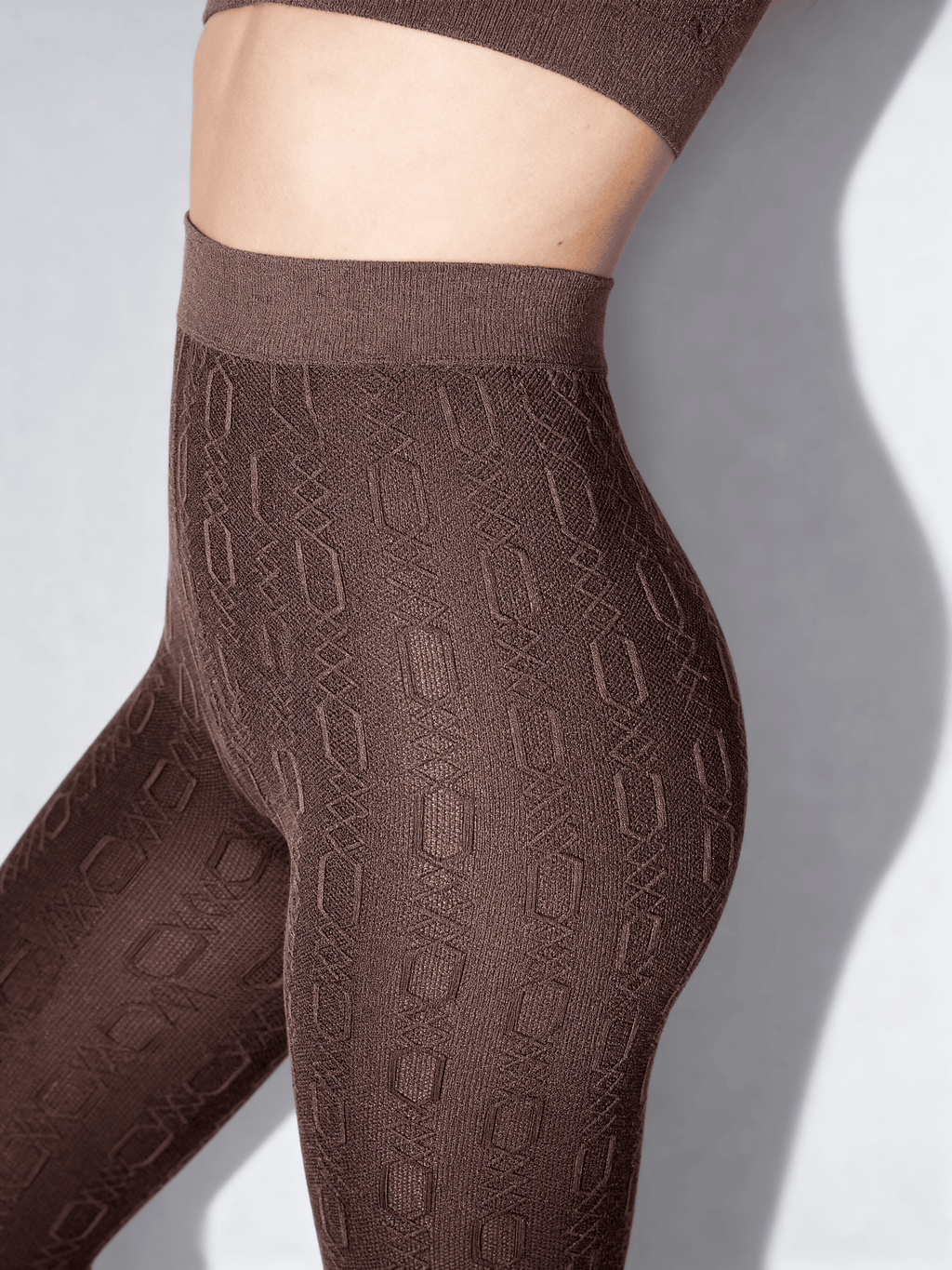 Baumwollstrumpfhose mit Muster BRAID 150 (3) (deep taupe)