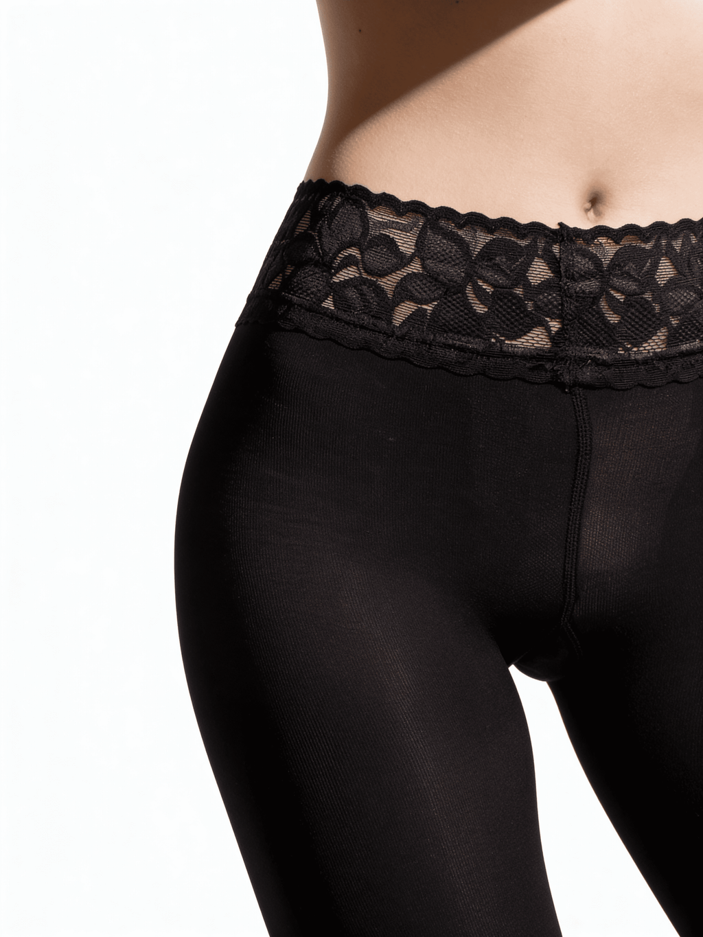 Warme Strumpfhose mit Silikonbund IMPRESSO 100 (nero)
