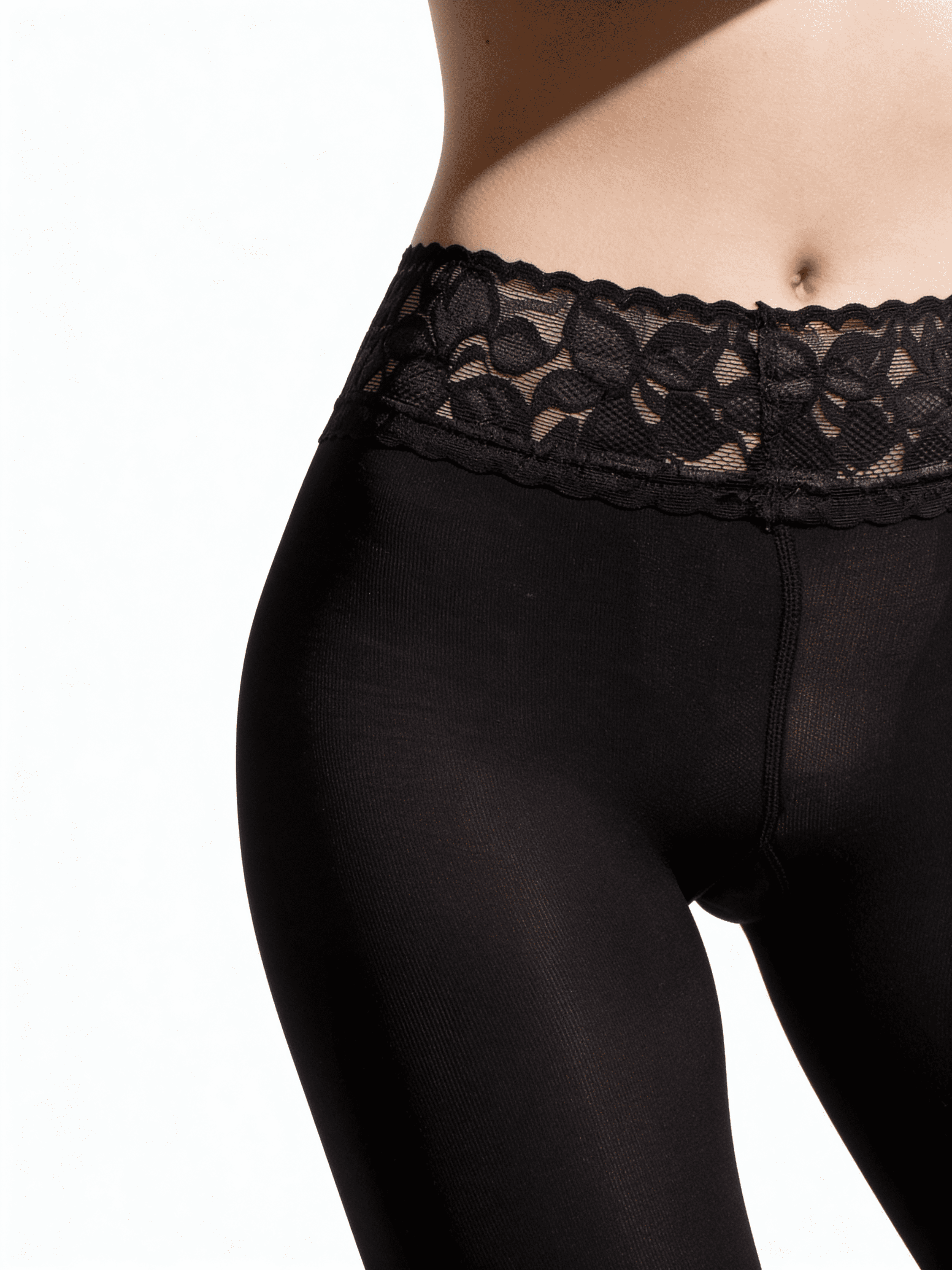 Warme Strumpfhose mit Silikonbund IMPRESSO 100 (nero)
