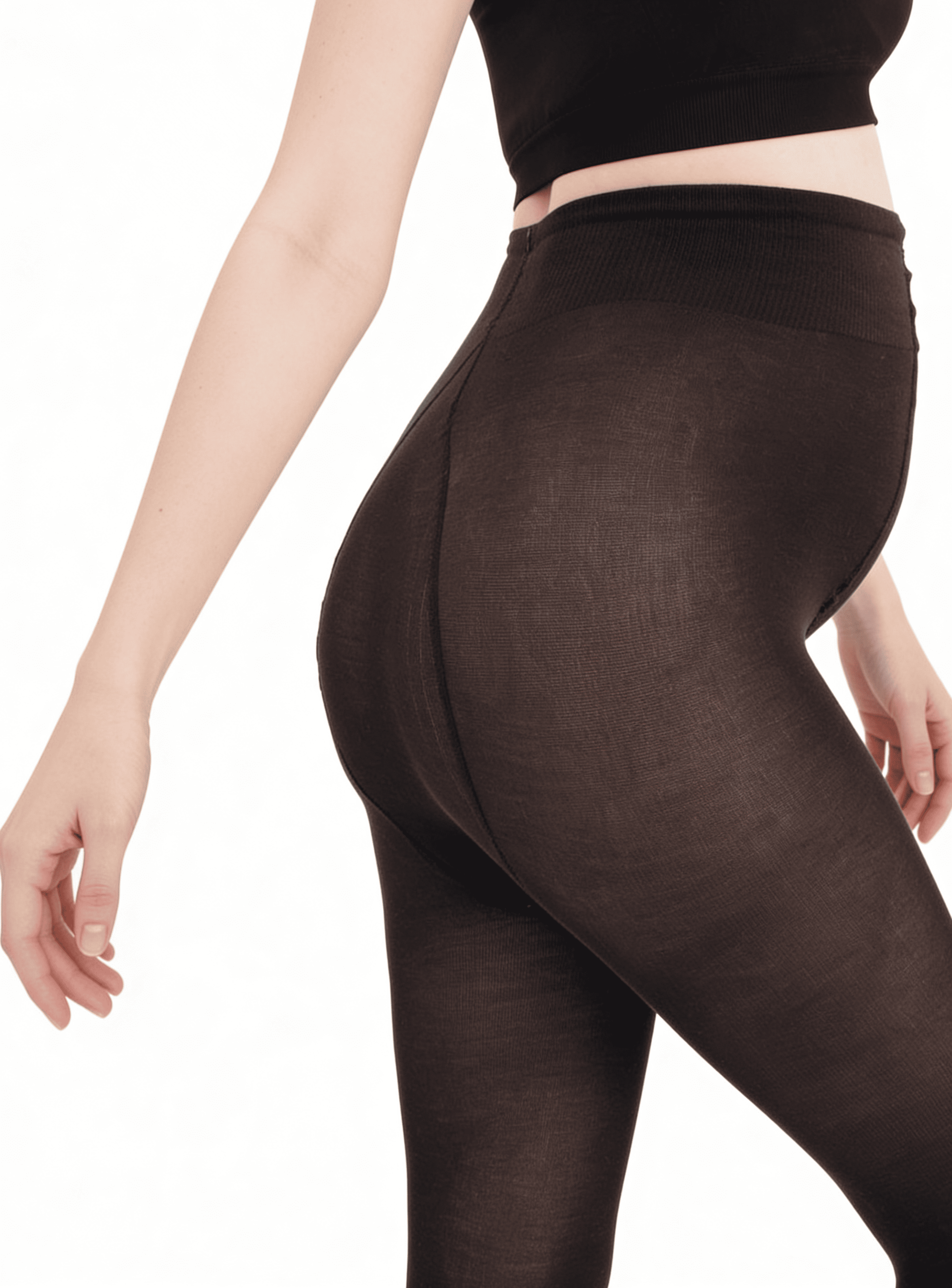 Baumwollstrumpfhosen für Schwangere MAMA COTTON 200 (nero)