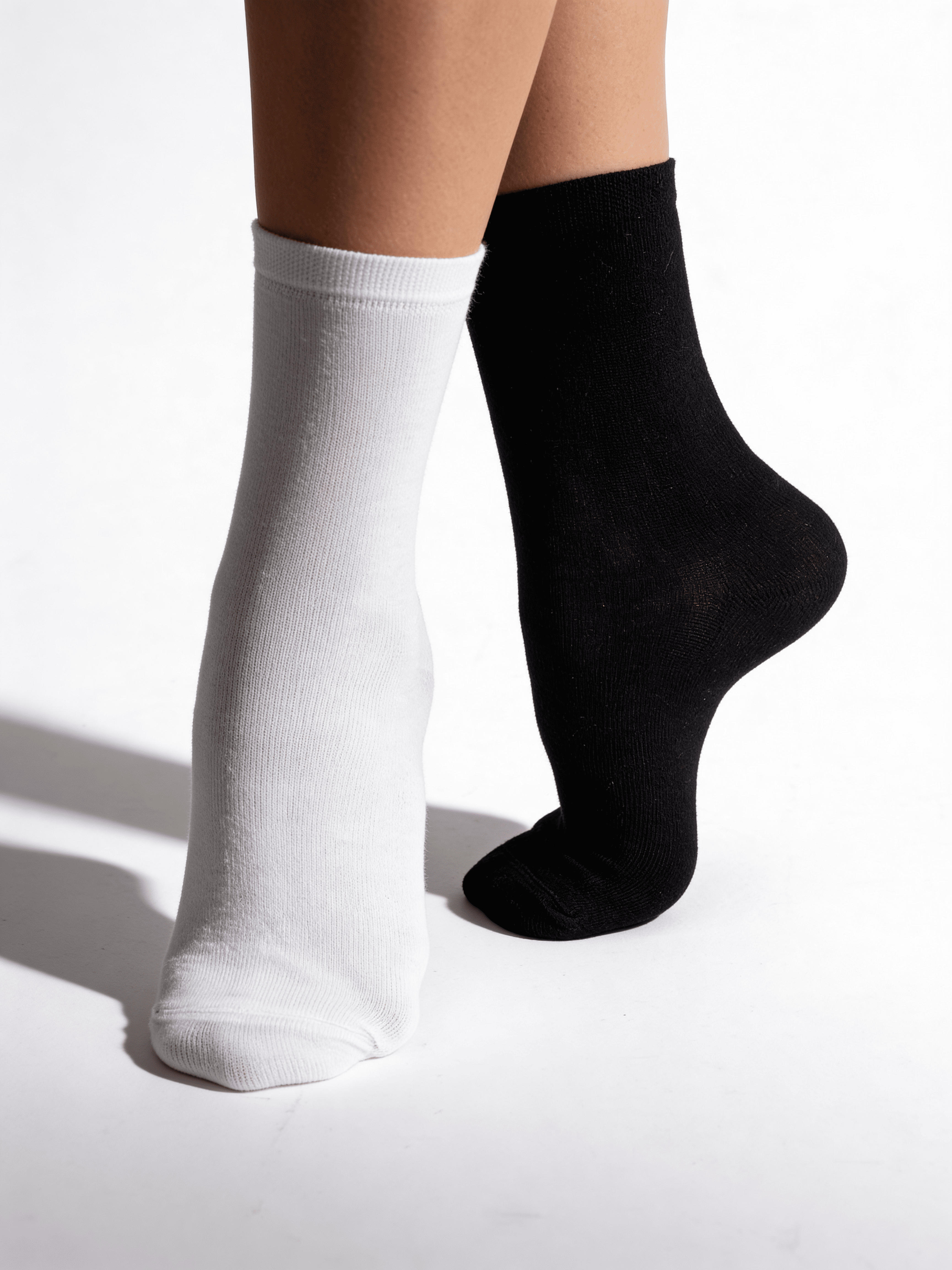 2 Pack Hohe socken aus Baumwolle WS3 CLASSIC (pak kh2) (black/white)