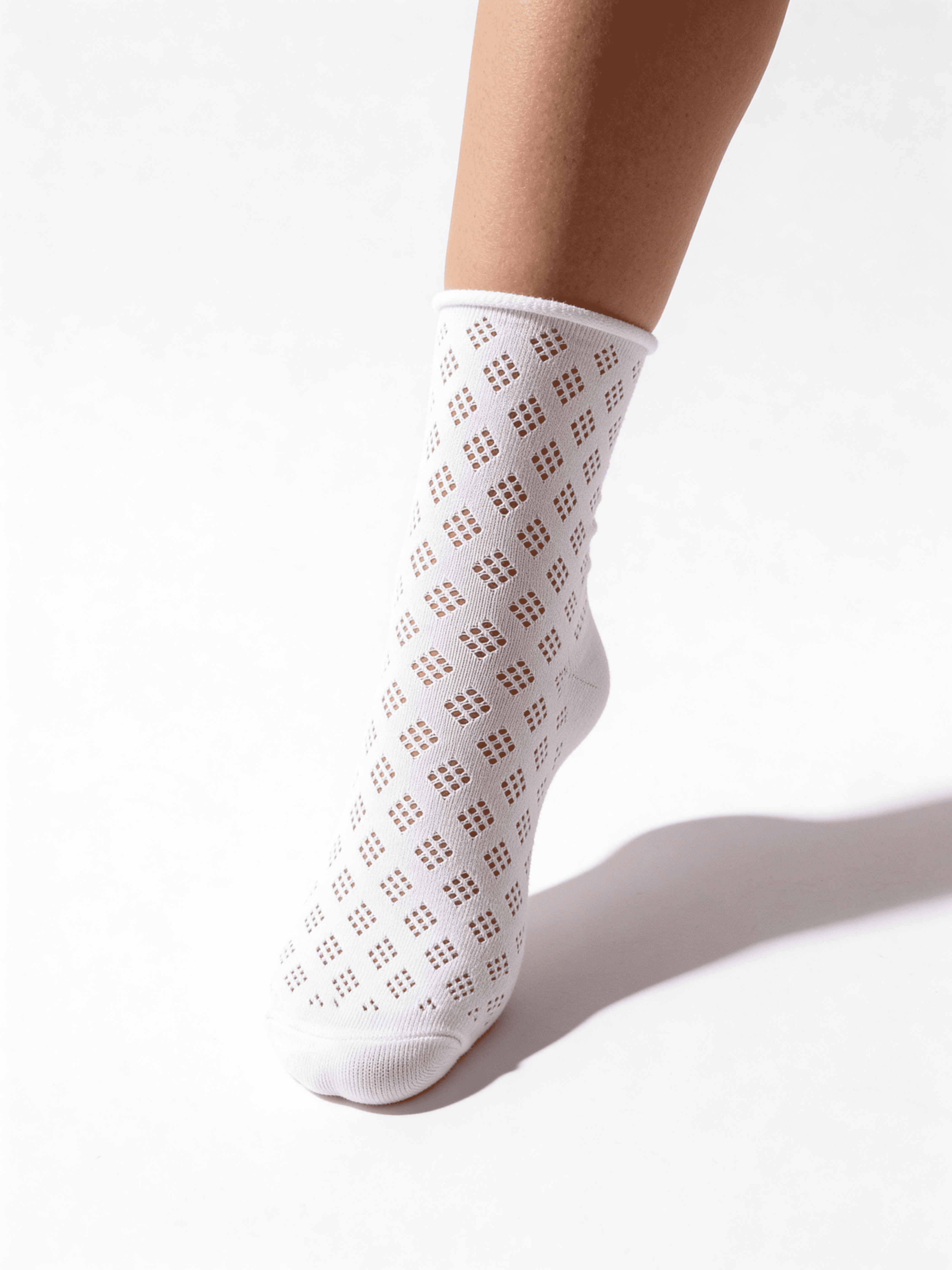 Socken mit Lochmuster ohne Rand WS3 AIR 001 (V2) (bianco)