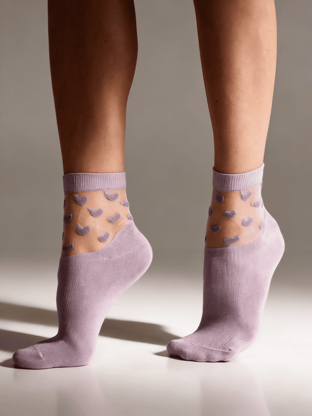 Socken mit Herzen WS2 CRISTAL 008 [WS2C/Mn-008] (lilac)