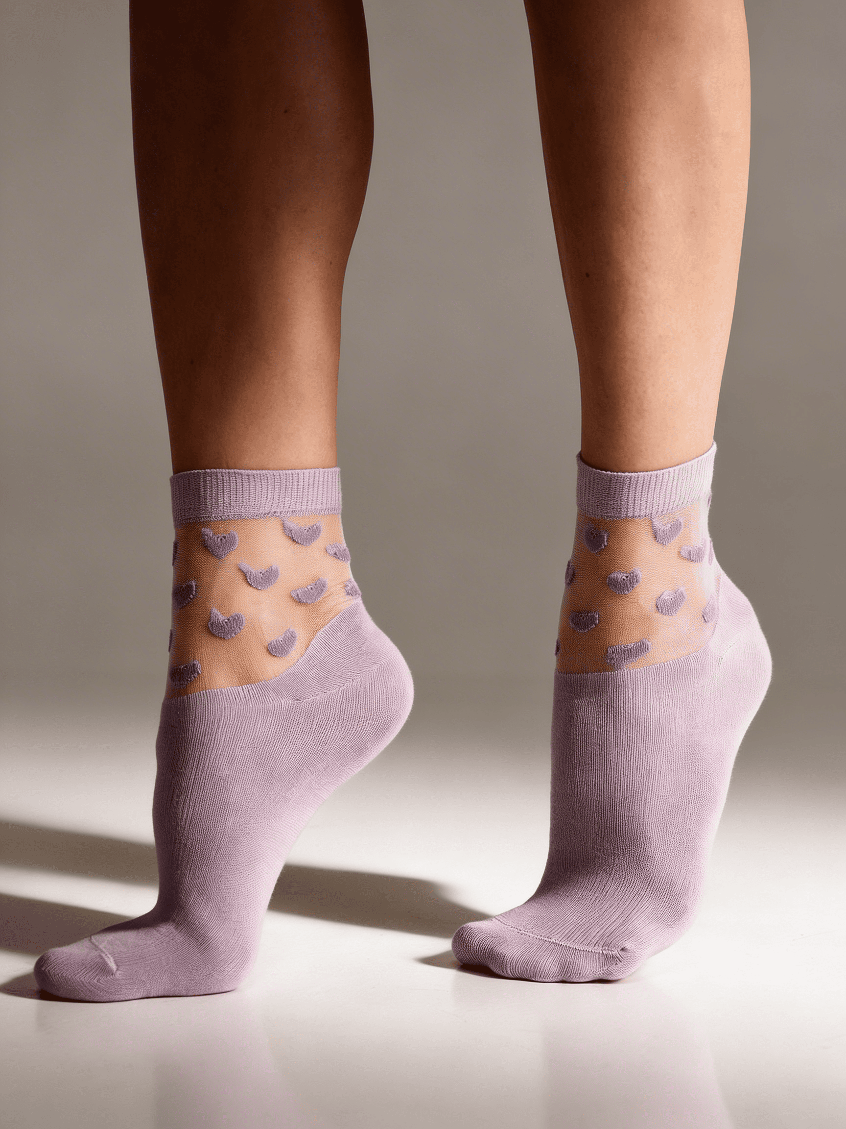 Socken mit Herzen WS2 CRISTAL 008 [WS2C/Mn-008] (lilac)