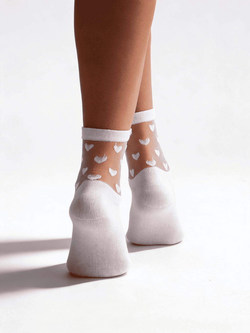 Socken mit Herzen WS2 CRISTAL 008 [WS2C/Mn-008] (bianco)