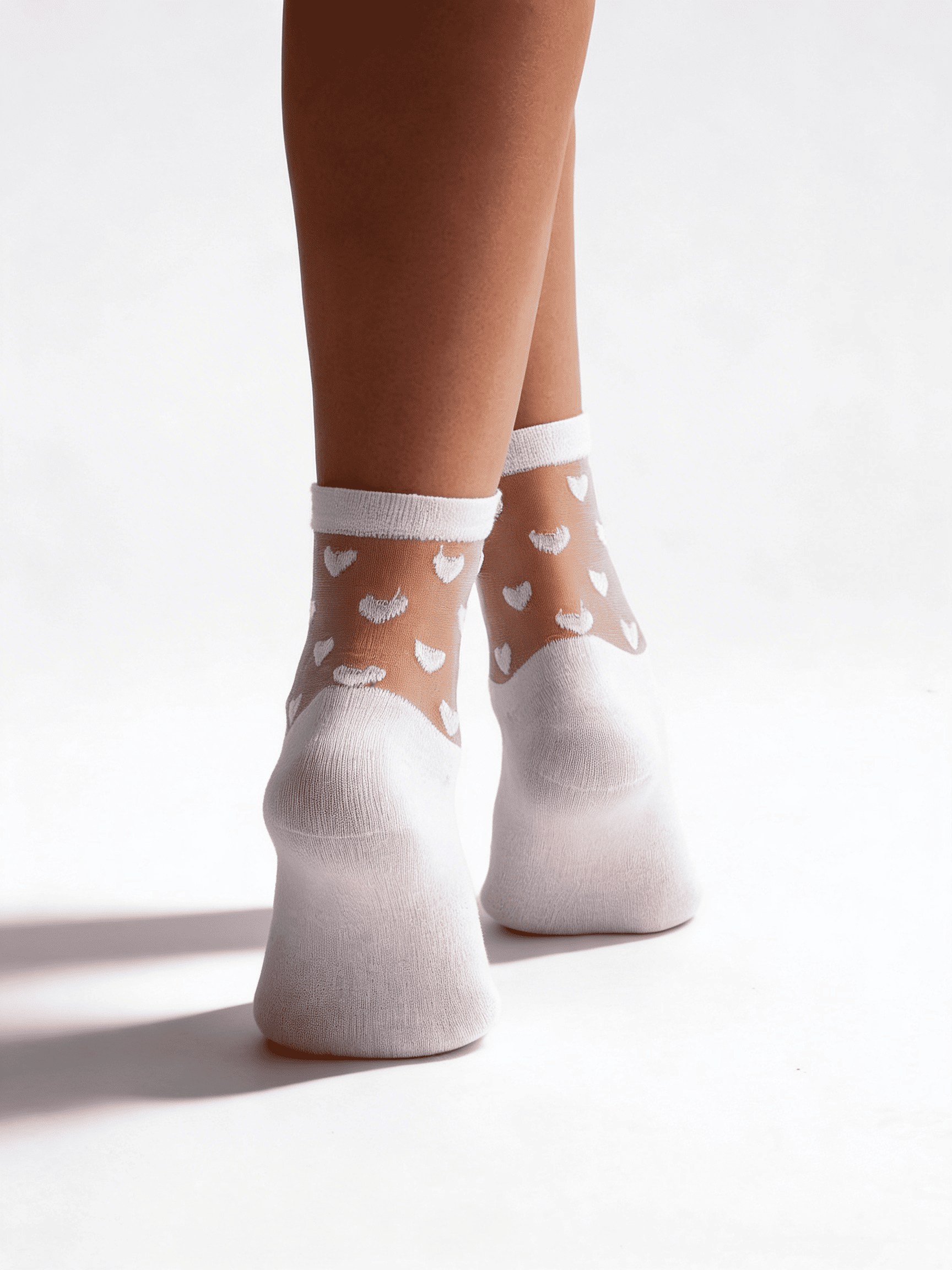 Socken mit Herzen WS2 CRISTAL 008 [WS2C/Mn-008] (bianco)