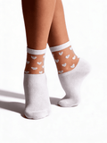 Socken mit Herzen WS2 CRISTAL 008 [WS2C/Mn-008] (bianco)