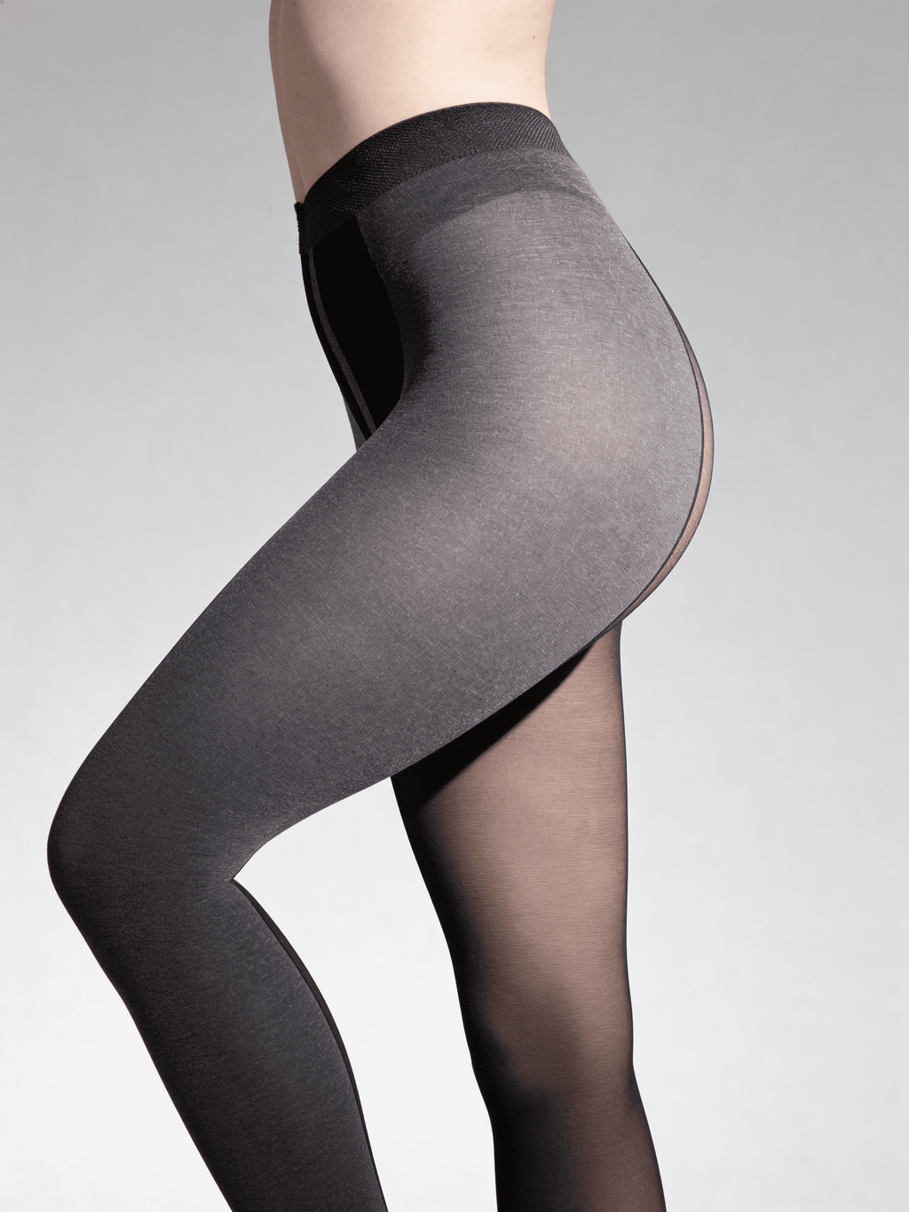 Strumpfhose mit geometrischem Muster MIRACLE 40 (1) (dark grey melange)