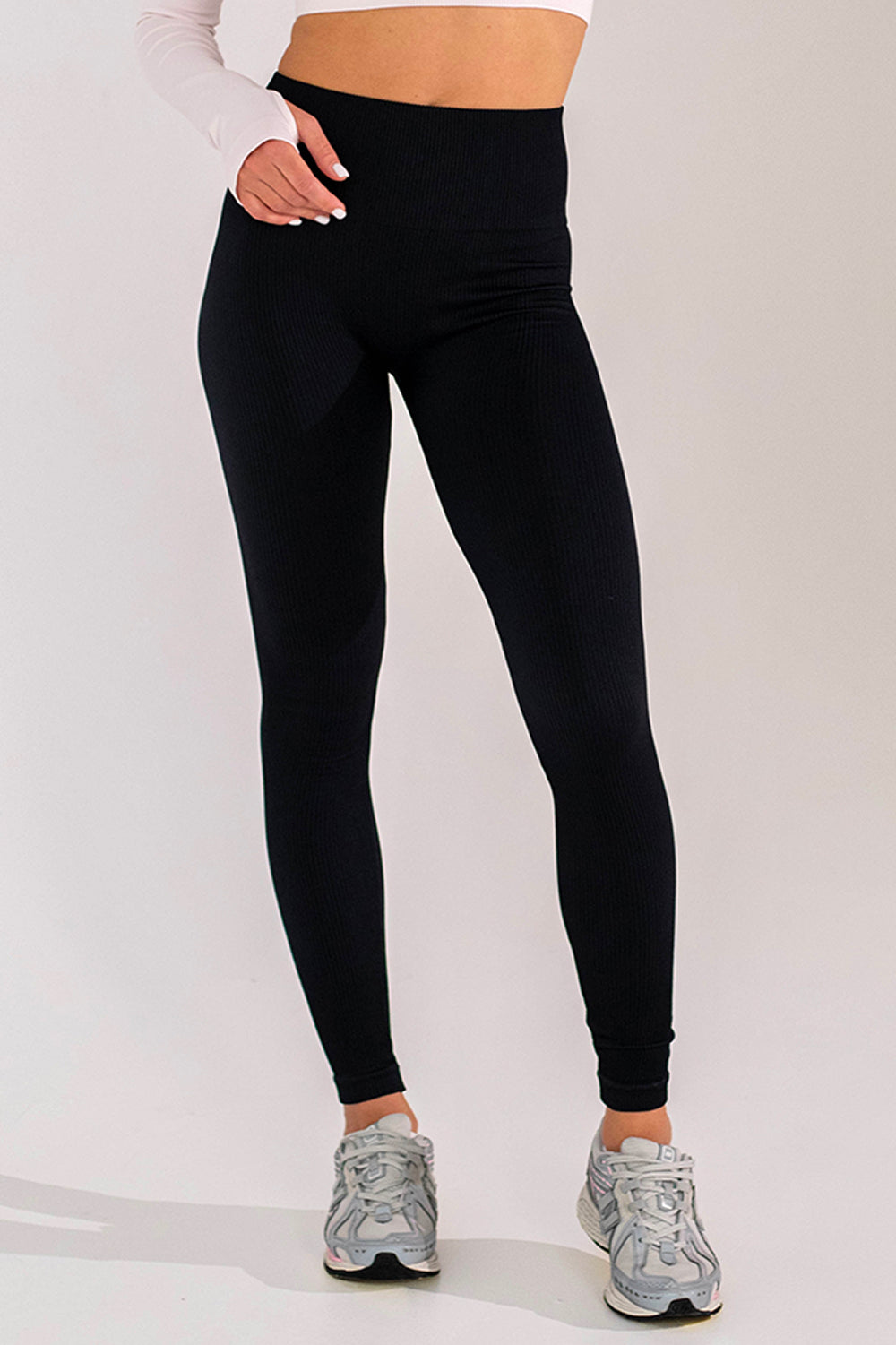 Gerippte Leggings FLEXING LEGGINGS POWER (black)