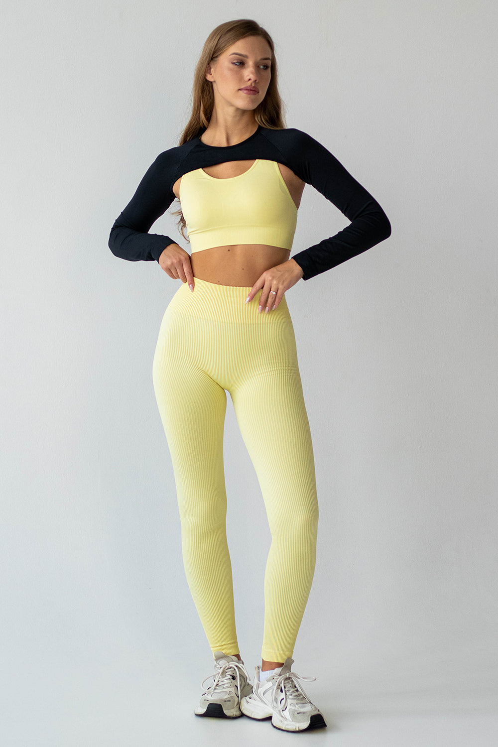 Gerippte Leggings FLEXING LEGGINGS POWER (lemon grass)