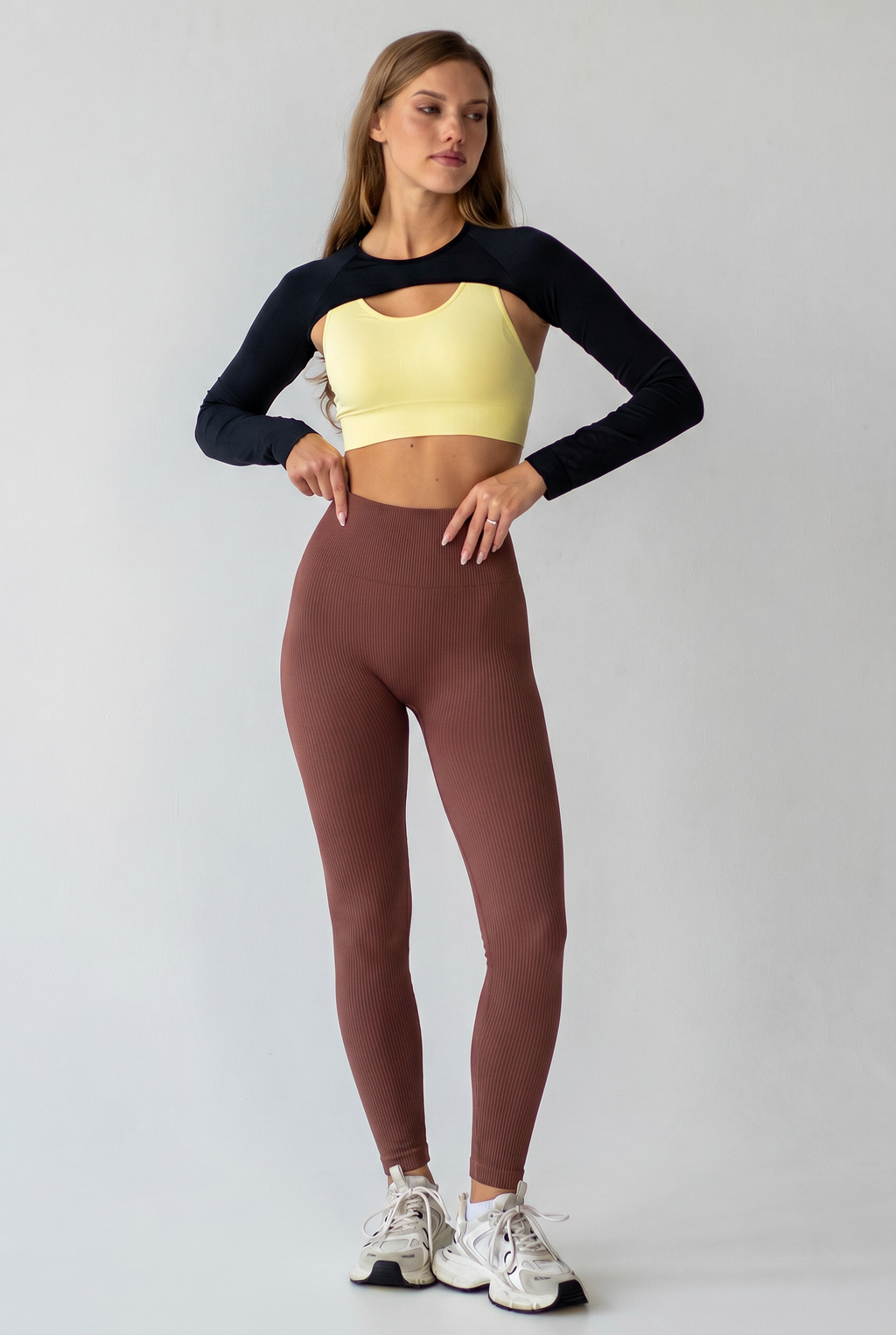 Gerippte Leggings FLEXING LEGGINGS POWER (hot chocolate)
